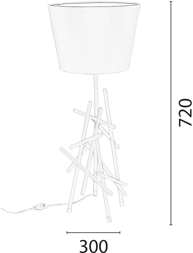 SPOT Light Tischleuchte »GLENN«, mit BAUR flexiblem | flammig-flammig, Design aus originelles Stoffschirm, 1 Metall