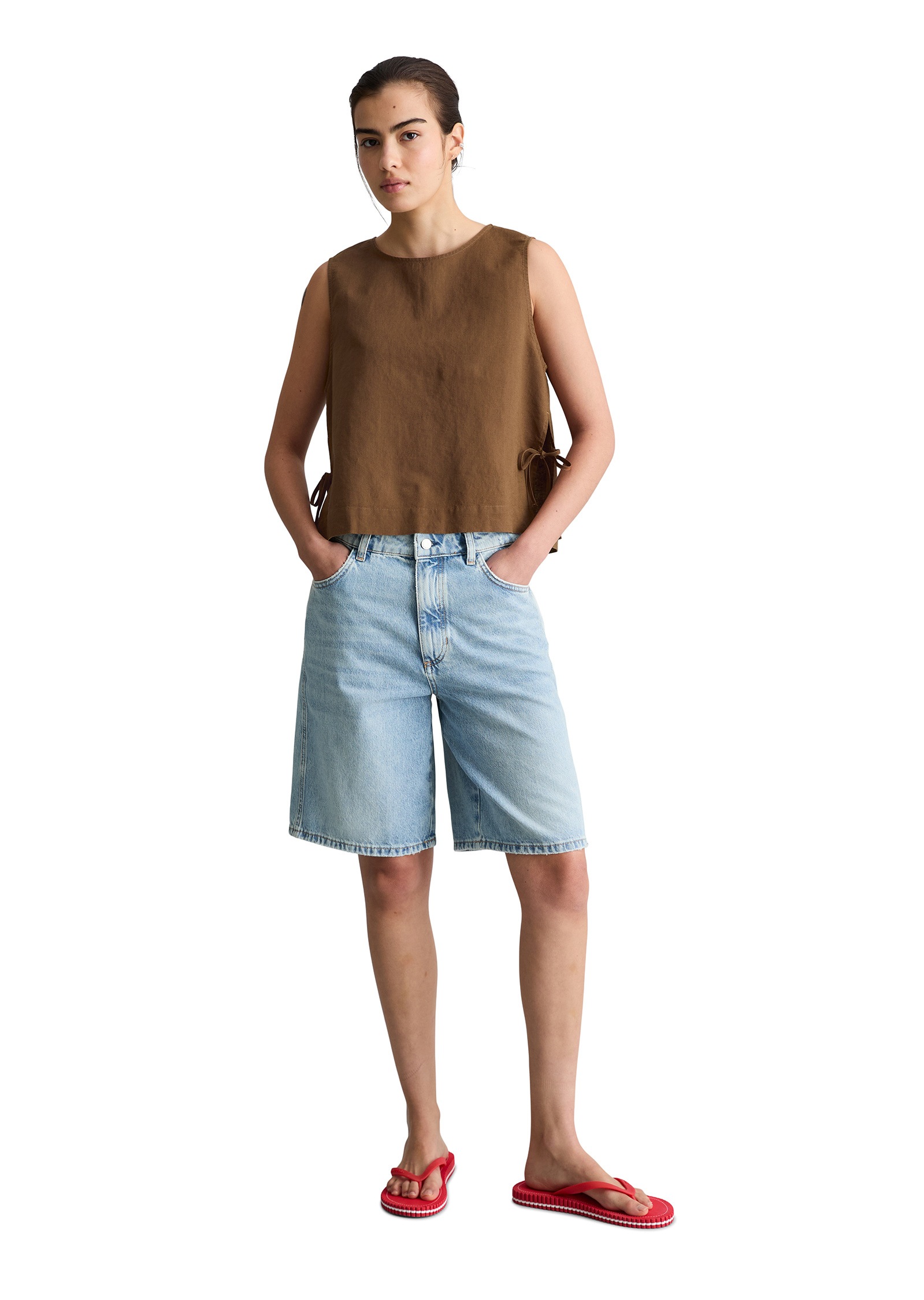 Marc O'Polo DENIM Blusentop »aus Leinen-Baumwolle-Mix«