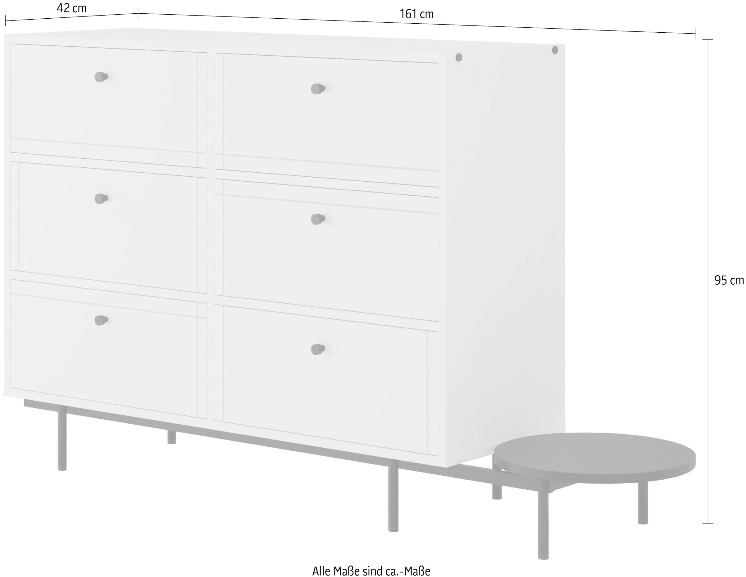 Home affaire Sideboard Seitlicher Design-Beistelltisch-stilvoll und funktional.