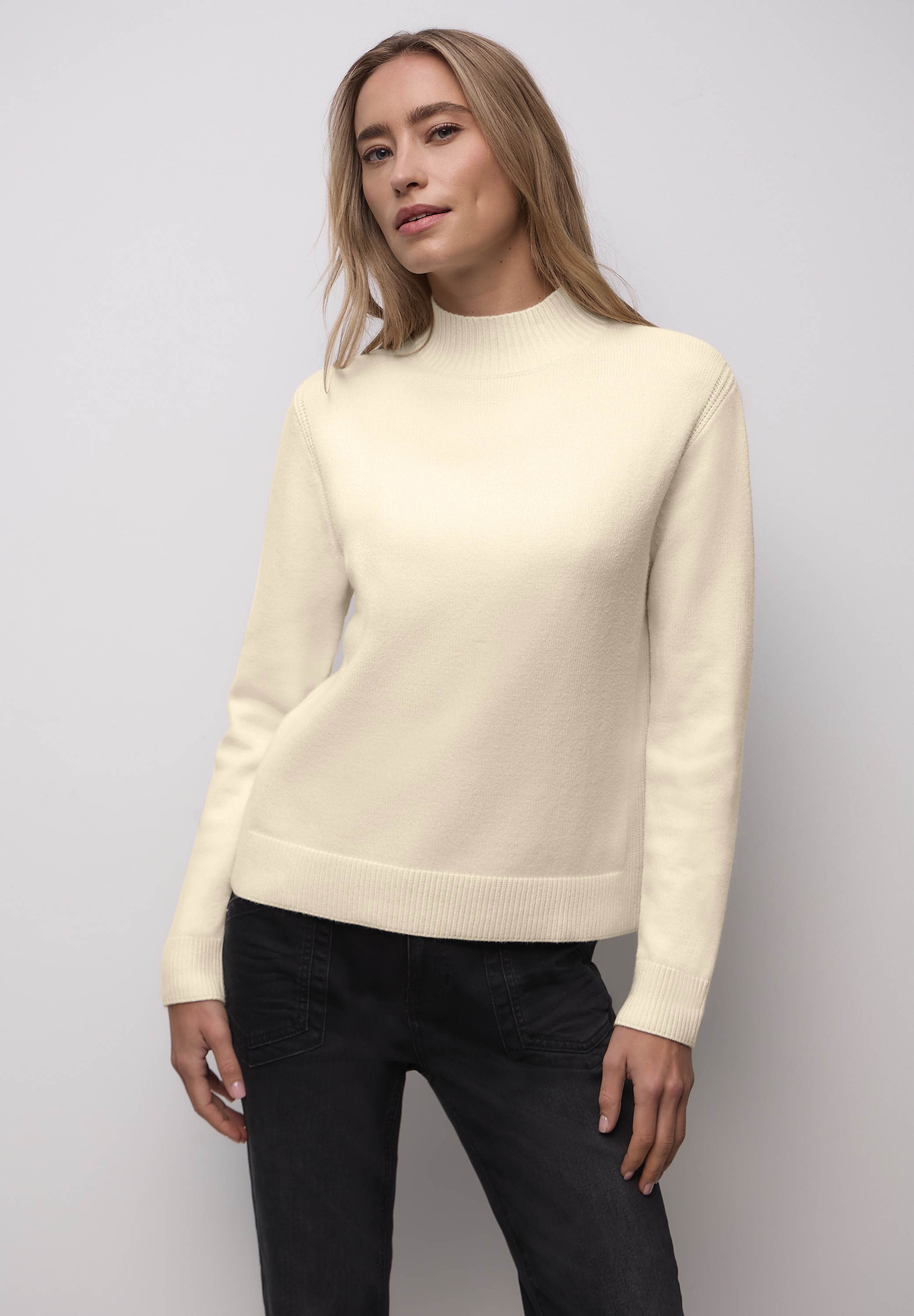 STREET ONE Stehkragenpullover Grobstrick günstig online kaufen