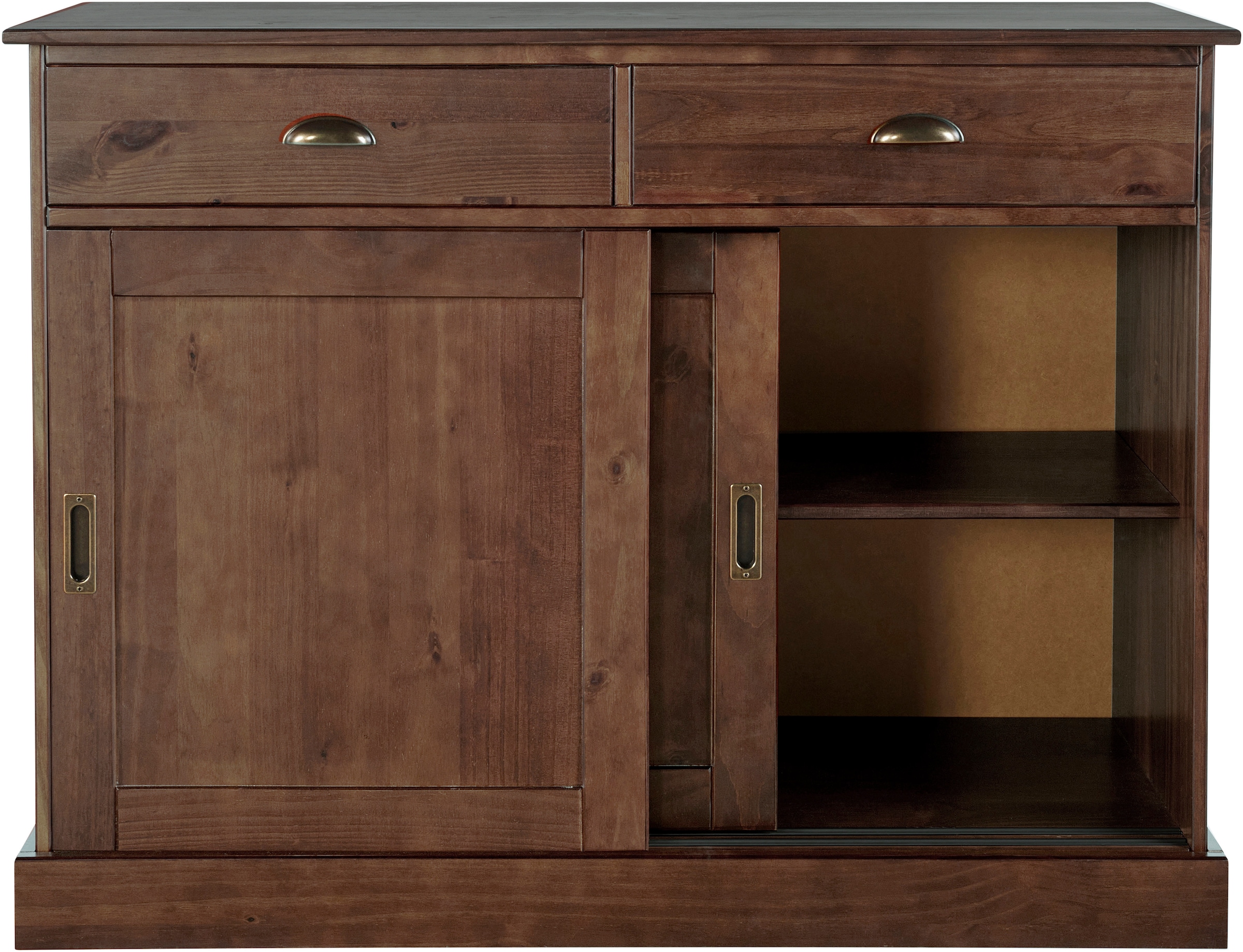 Home affaire Sideboard »Schröder«, Kommode, 2 Schiebetüren, 2 Schubkasten, aus massivem Kiefernholz
