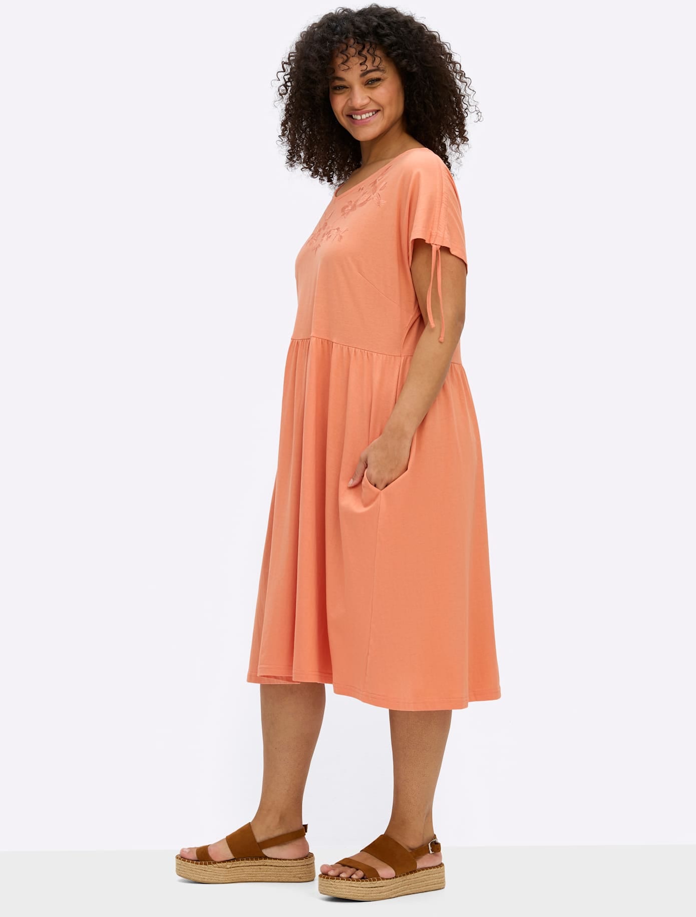 Sheego Jerseykleid »Kleid« Nahttasche