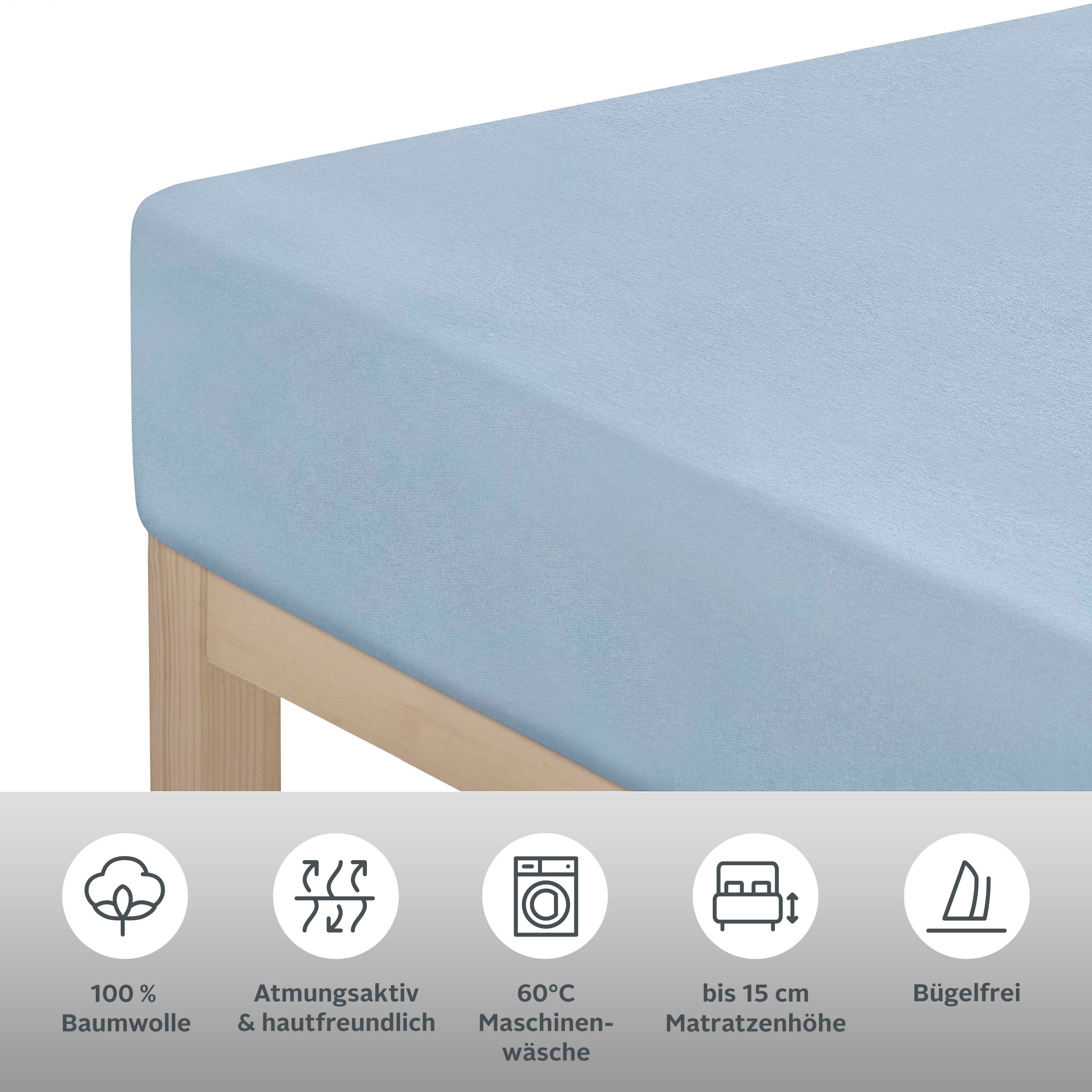 Thumbnail - OTTO home Spannbettlaken "VALJE in Melange-Optik, hochwertiger Baumwoll-Jersey 130g/m²" Baumwolle, für Matratzen bis 25 ...