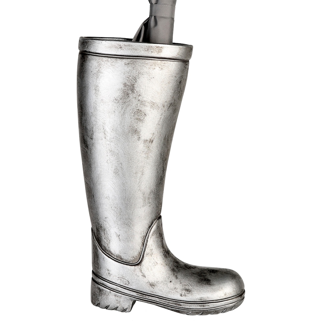 Casablanca by Gilde Schirmständer »Regenschirmständer Stiefel, silber«, (1 St.), für Regenschirme, Höhe 45 cm, Gummistiefel-Form, aus Keramik