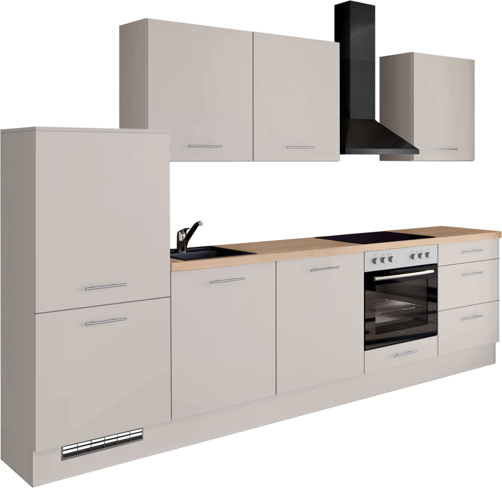 IMPULS KÜCHEN Küchenzeile ""Kopenhagen", Ausrichtung wählbar, Schubkästen mit Soft-Close" Set, vormontiert, wahlweise mit E-Geräten, Breite 300 cm