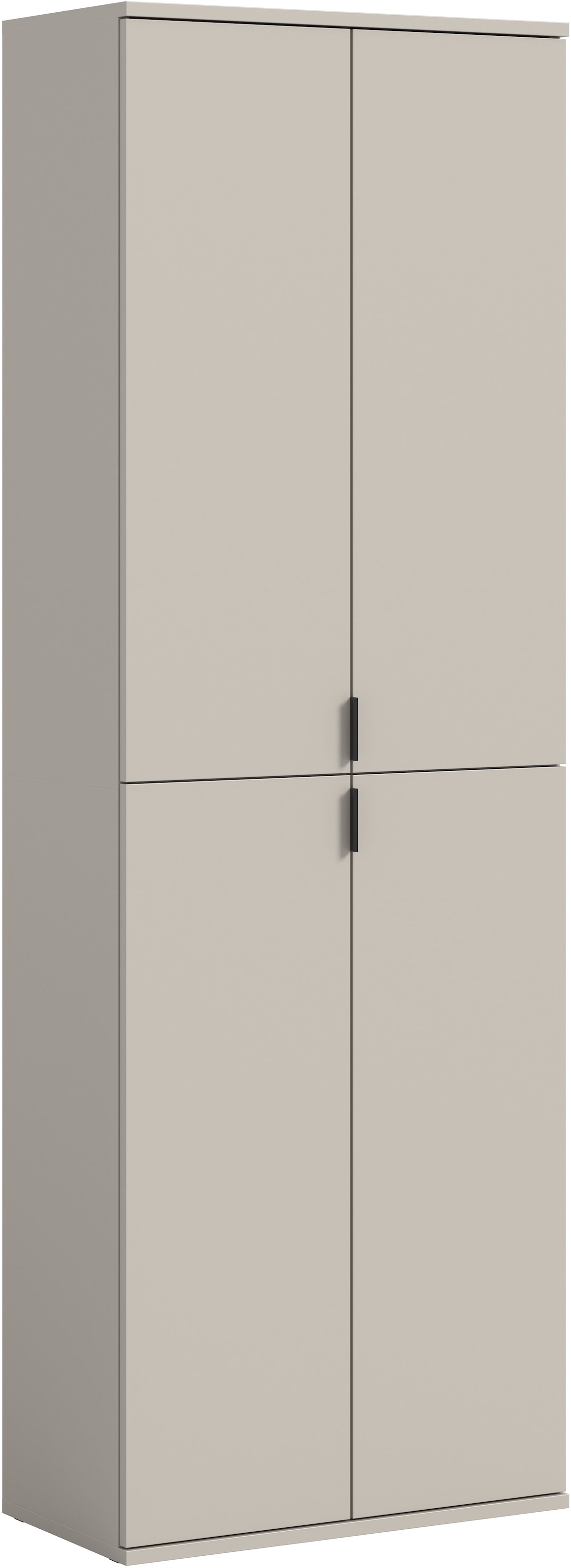 Home affaire Garderobenschrank "TRONDHEIM, Höhe 193 cm, 4 Türen, 9 Fächer, 7 Einlegeböden" inkl. ausziehbarer Kleiderstange, in verschiedenen Farben erhältlich, Schrank, Hochschramk, Mehrzweckschrank, Universalschrank, Flur, Diele