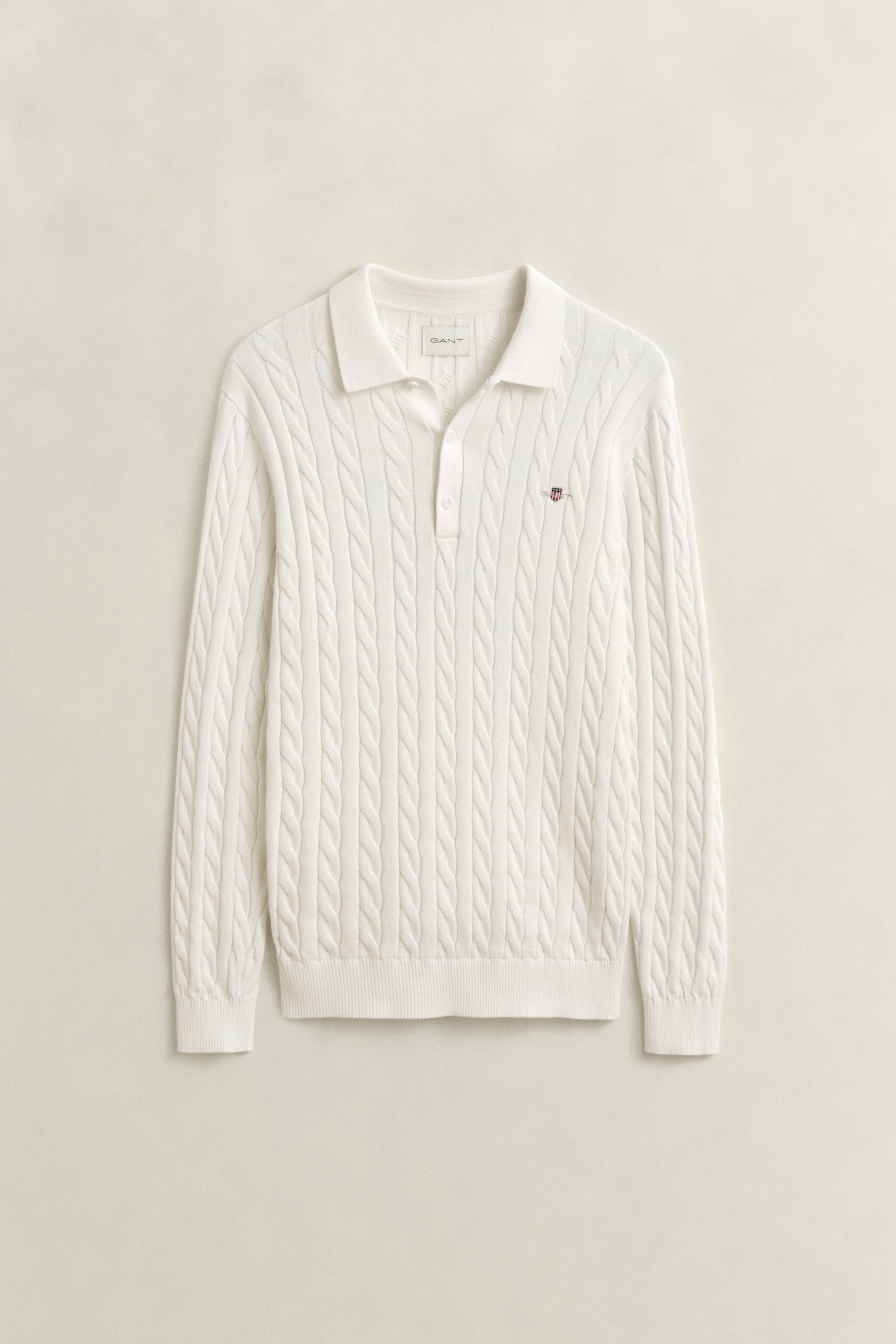 Gant Polokragenpullover »COTTON CABLE POLO« Regular fit mit Polokragen