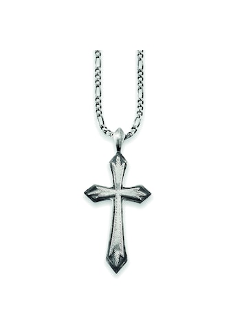 CAÏ Kette mit Anhänger »925/- Sterling Silber rhodiniert Kreuz«, (Set, 2 tlg.) kaufen