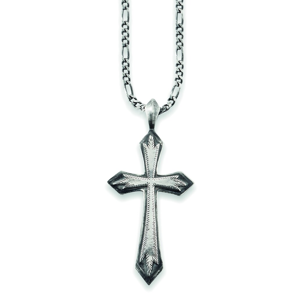 CAÏ Kette mit Anhänger »925/- Sterling Silber rhodiniert Kreuz«