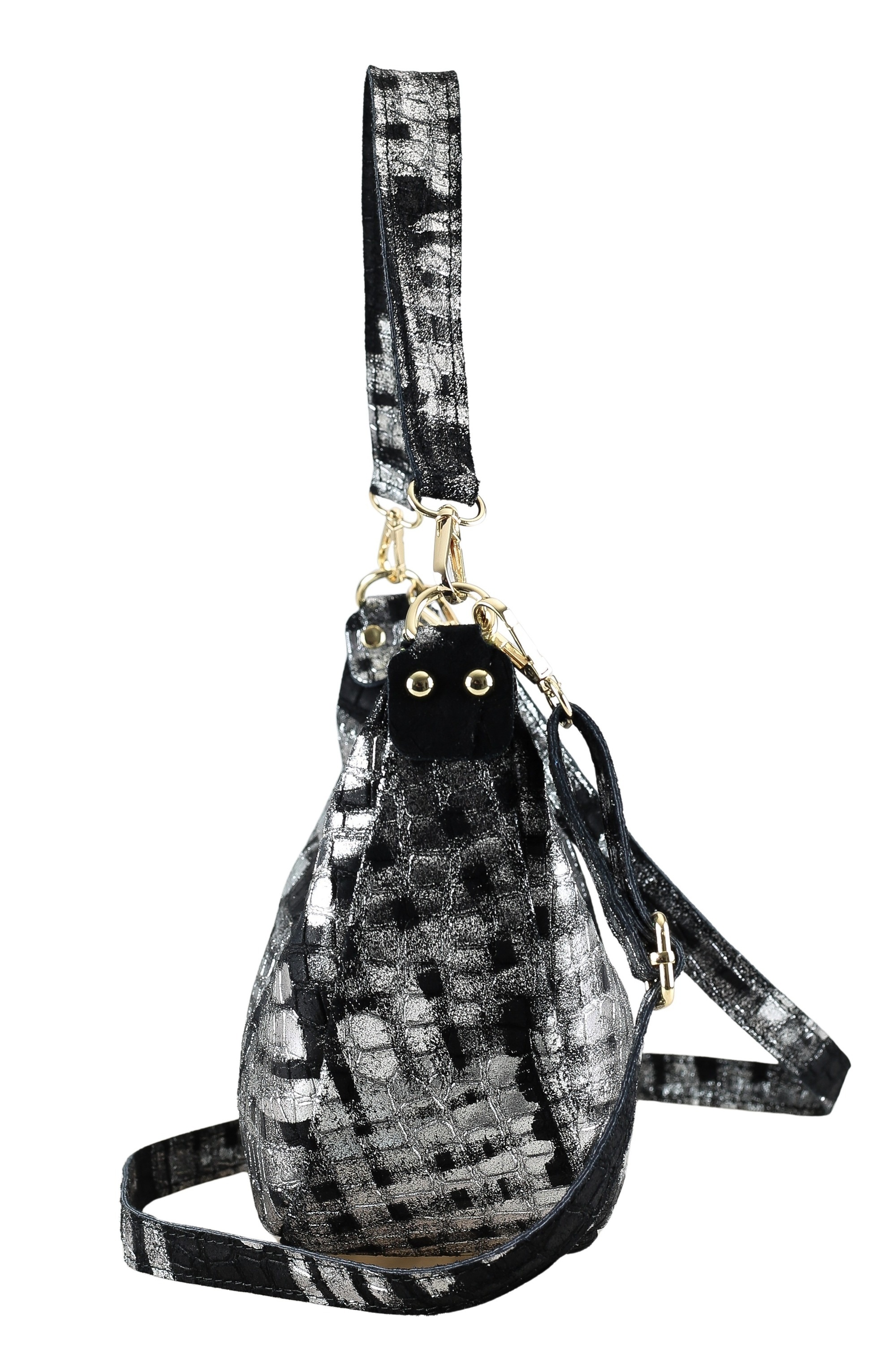 COLLEZIONE ALESSANDRO Schultertasche »Silbermond«, elegant-luxuriöse Tasche mit silber-Finish