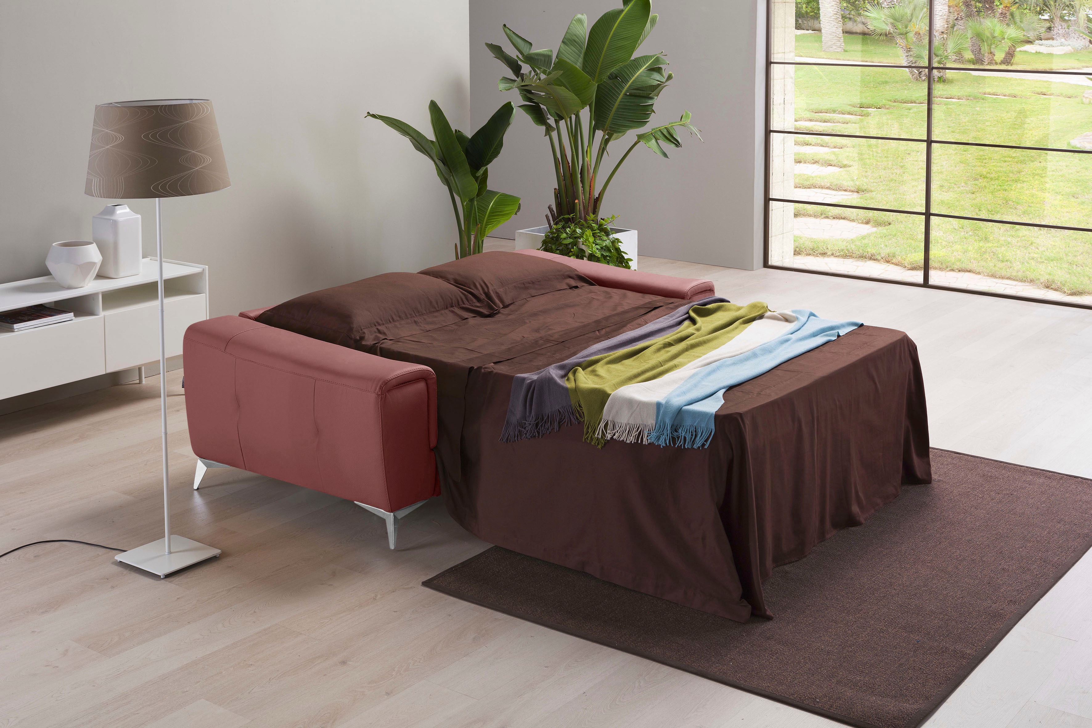 Thumbnail - Egoitaliano Schlafsofa "Francine Designsofa, Loungesofa mit Dauerschlaffunktion, Breite 233 cm" mit Bettfunktion, Leder ...