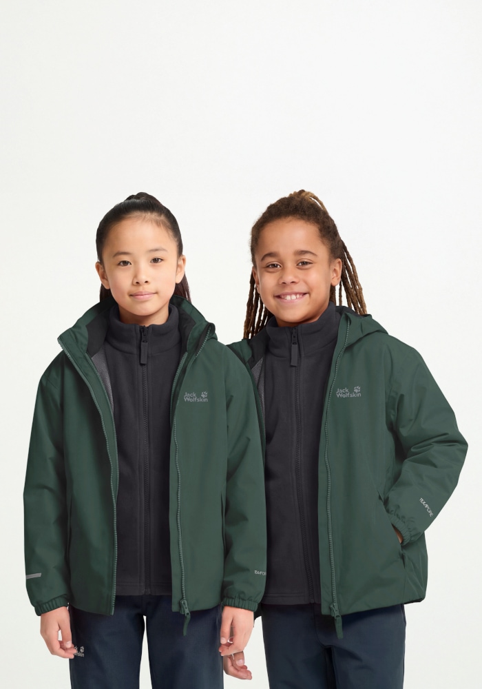 Jack Wolfskin 3-in-1-Funktionsjacke "ICELAND 3IN1 JKT K" Langarm-Design, aus Polyester, in Größen von 104 bis 176