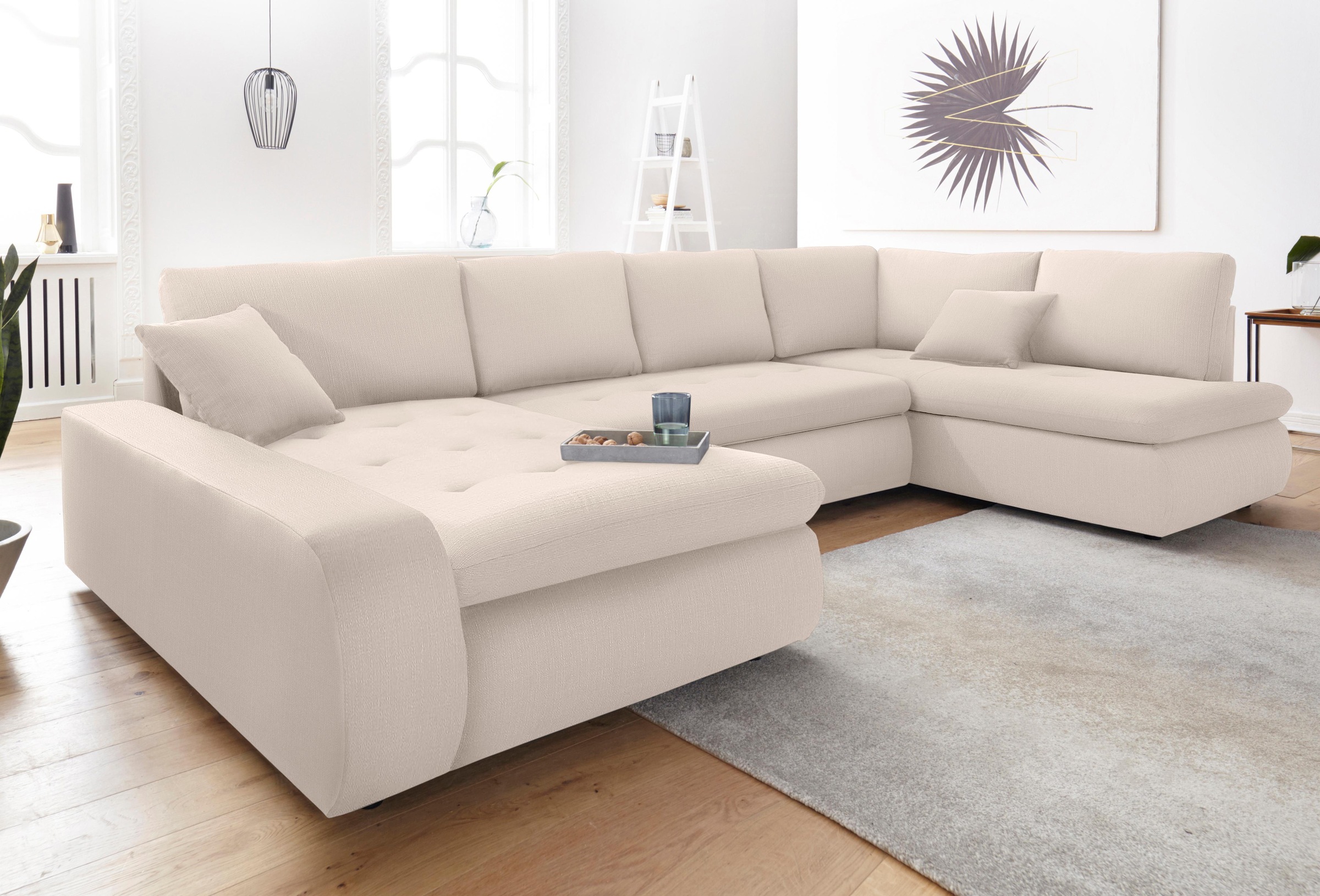 TRENDMANUFAKTUR Wohnlandschaft »Indie II, tolle Detailverarbeitung, bequem und komfortabel im Sitz«, wahlweise mit Bettfunktion, U-Form