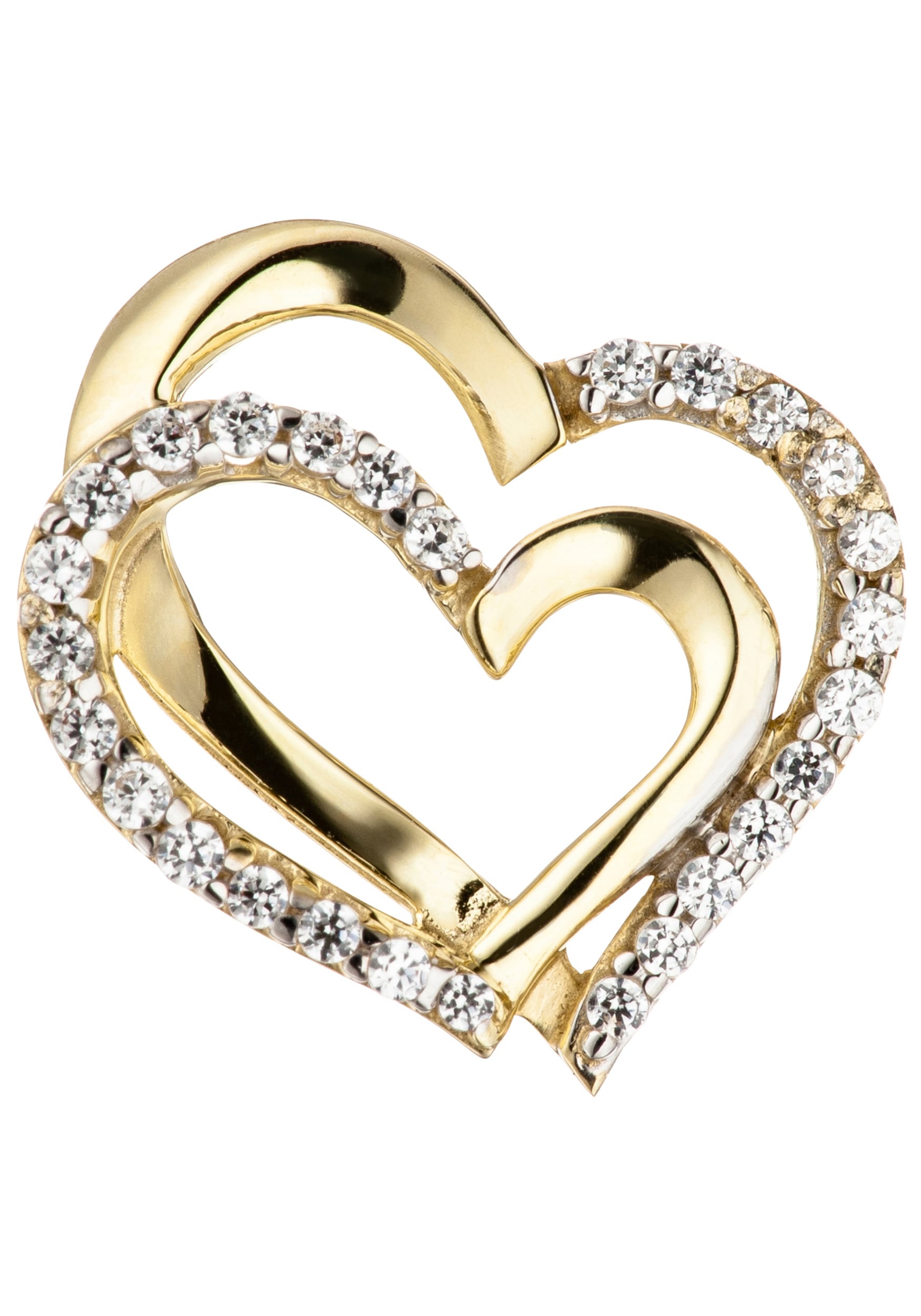 JOBO Herzanhänger »Anhänger Herz Herzen«, 333 Gold mit Zirkonia online  kaufen | BAUR