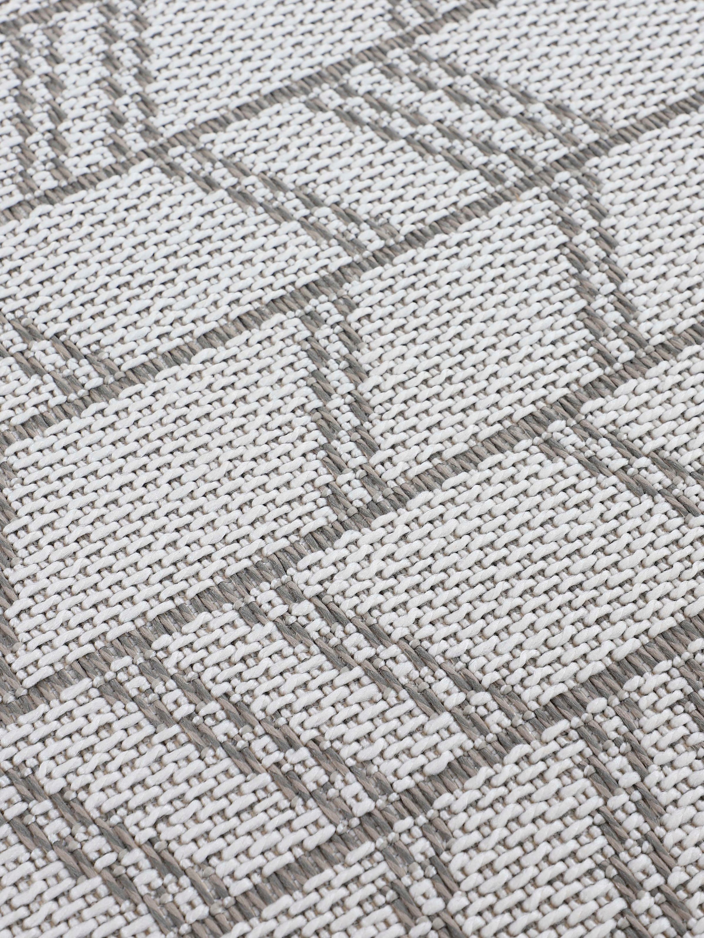 carpetfine Teppich »Boho 102«, rechteckig, 4 mm Höhe, robustes Flachgewebe, Sisal Optik, UV-beständig, Außenbereich