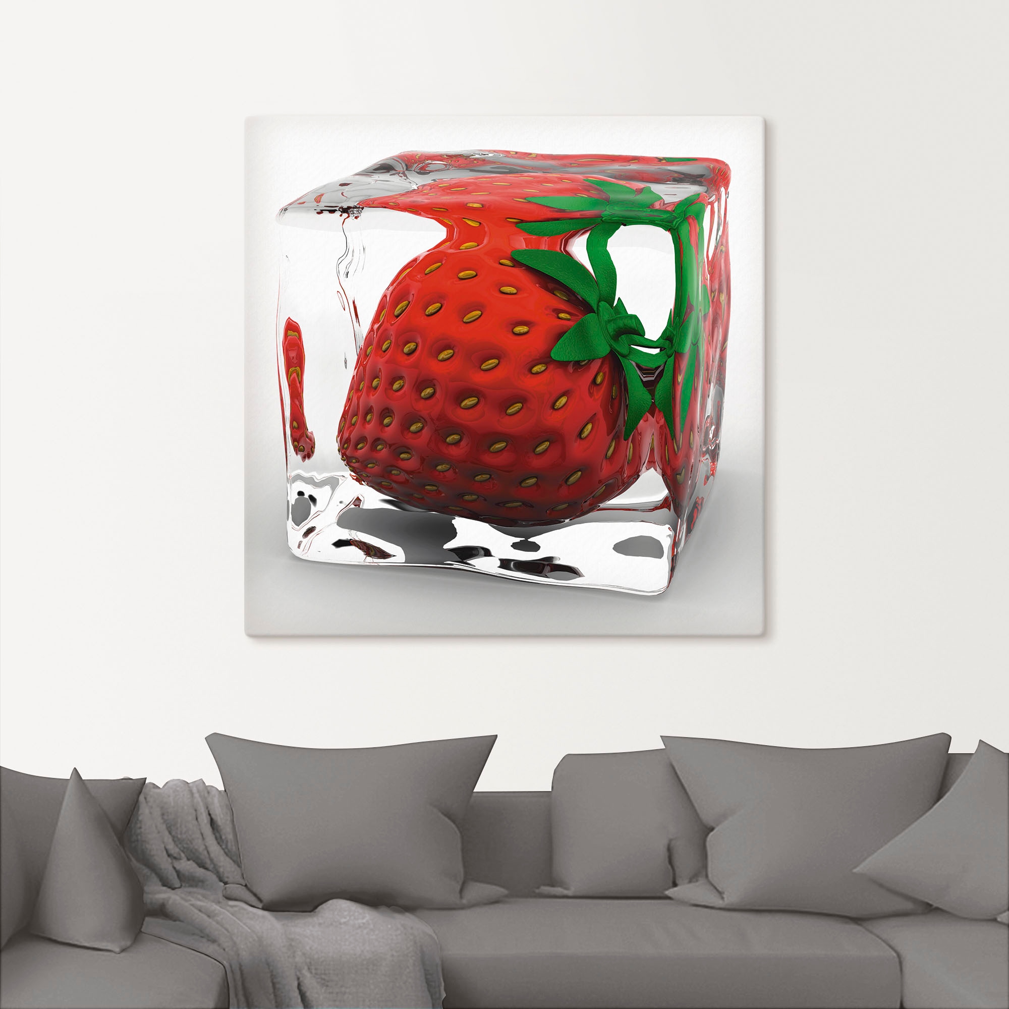 Wandaufkleber in als BAUR in Alubild, Wandbild Eis«, Poster kaufen St.), Größen oder versch. »Erdbeere | Leinwandbild, Artland Lebensmittel, (1