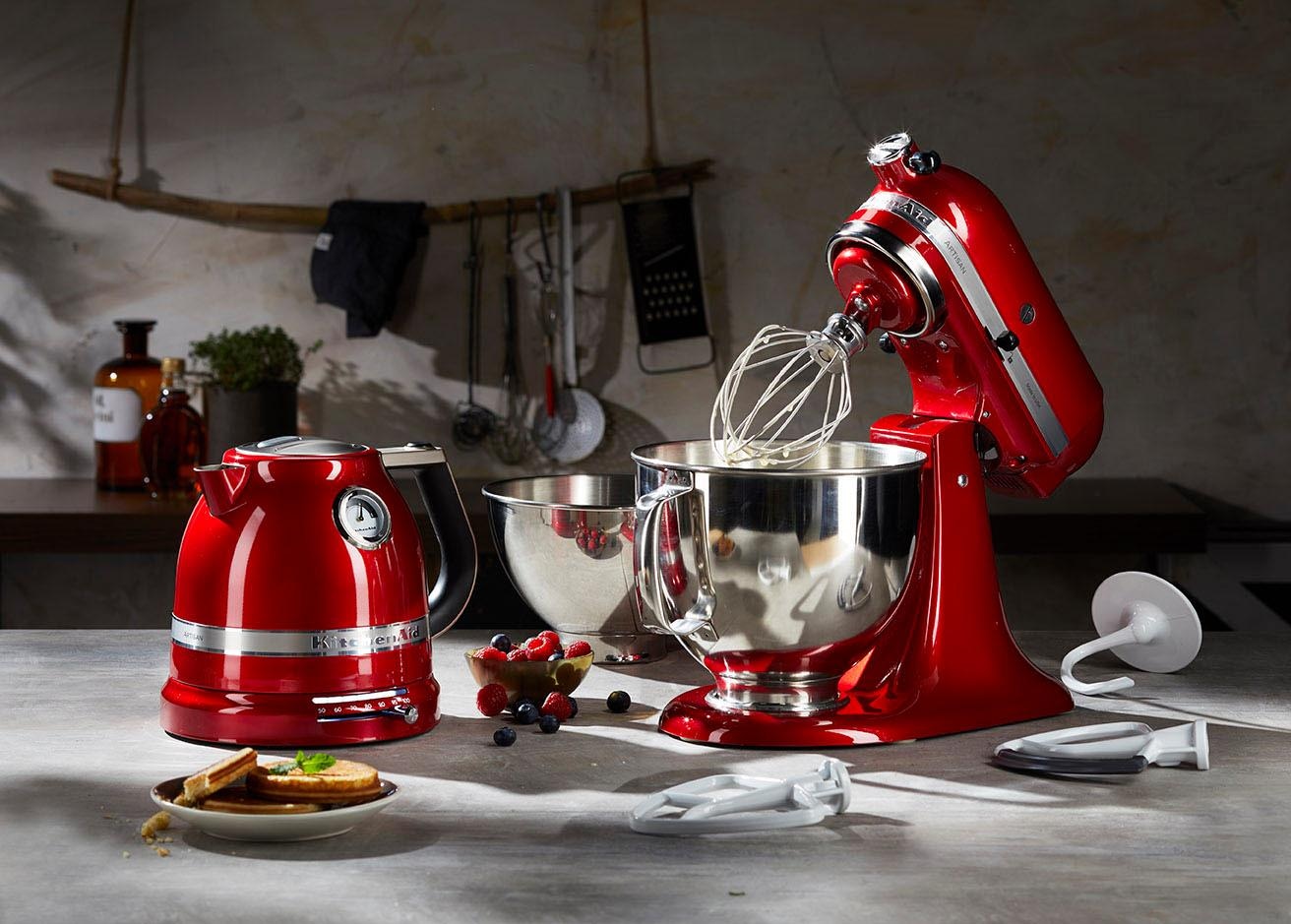 Küchenmaschine KitchenAid 2. Gratis Schüssel, »5KSM175PSECA BAUR ca. Rechnung (Wert Wasserkocher, LIEBESAPFEL-ROT«, 347,-UVP) per | Flexirührer