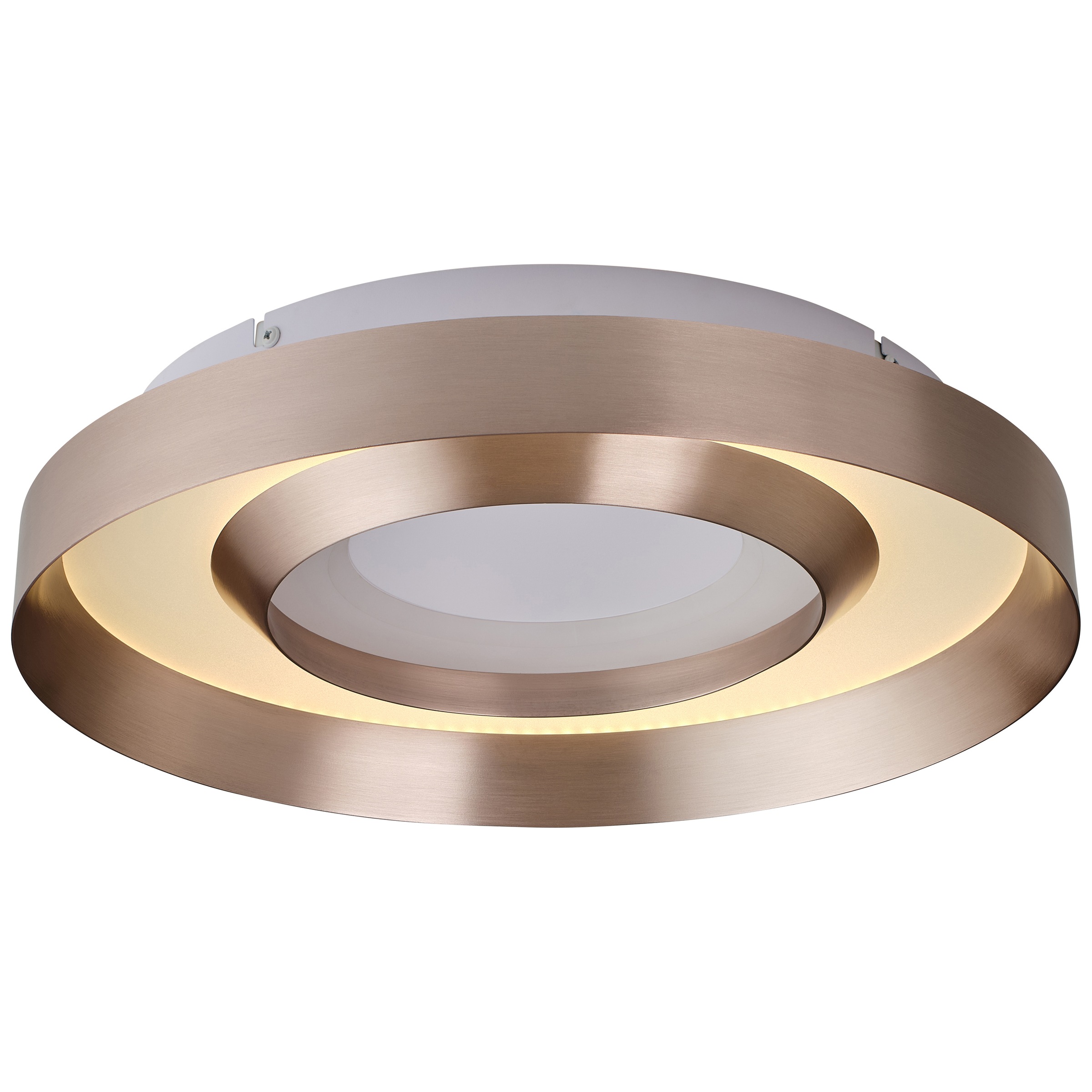 LUMICOUTURE LED Deckenleuchte "Onix", 1, Ø 39,9cm H: 7,5cm, 1 Stk., braun, Wohnzimmer, Leuchten, H. 7,5 cm, 2700 K, Acryl Aluminium, roségold