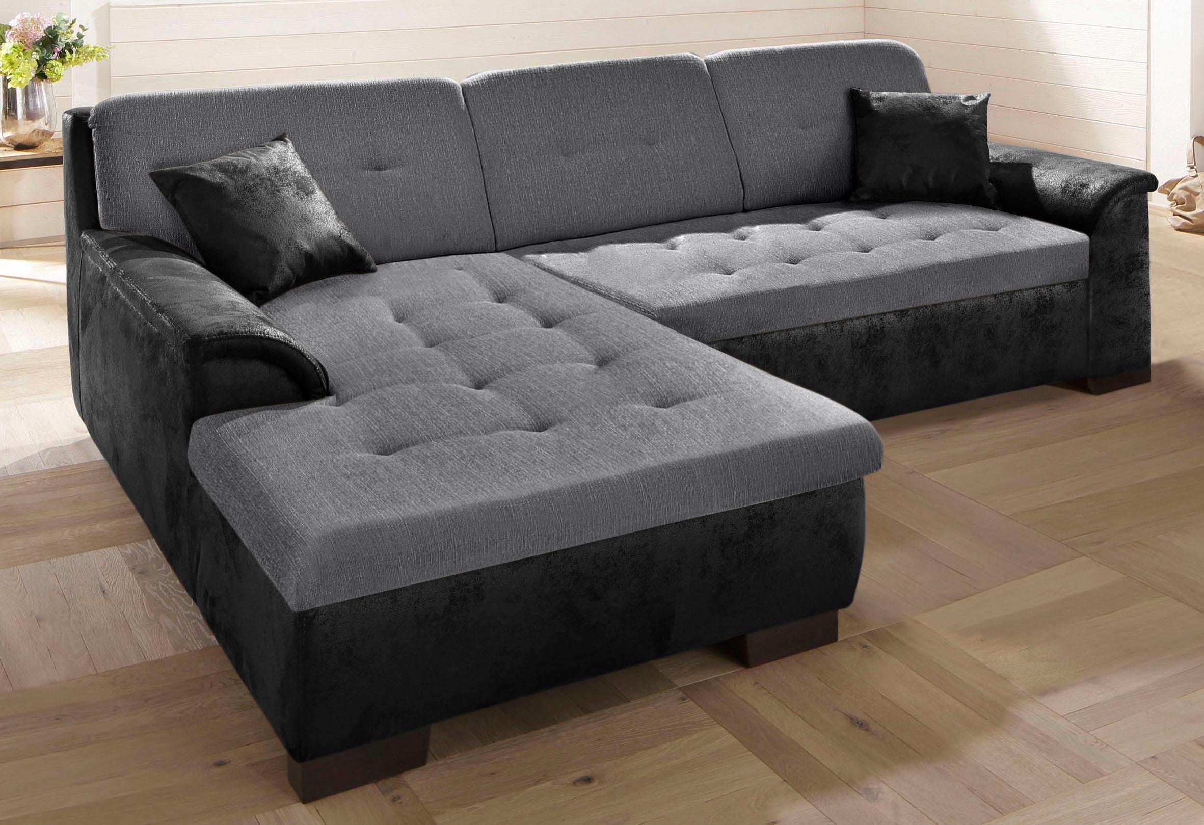 Home affaire Ecksofa "BERGEN 267x178 cm, elegantes Design" whlw. mit Bettfunktion L-Form