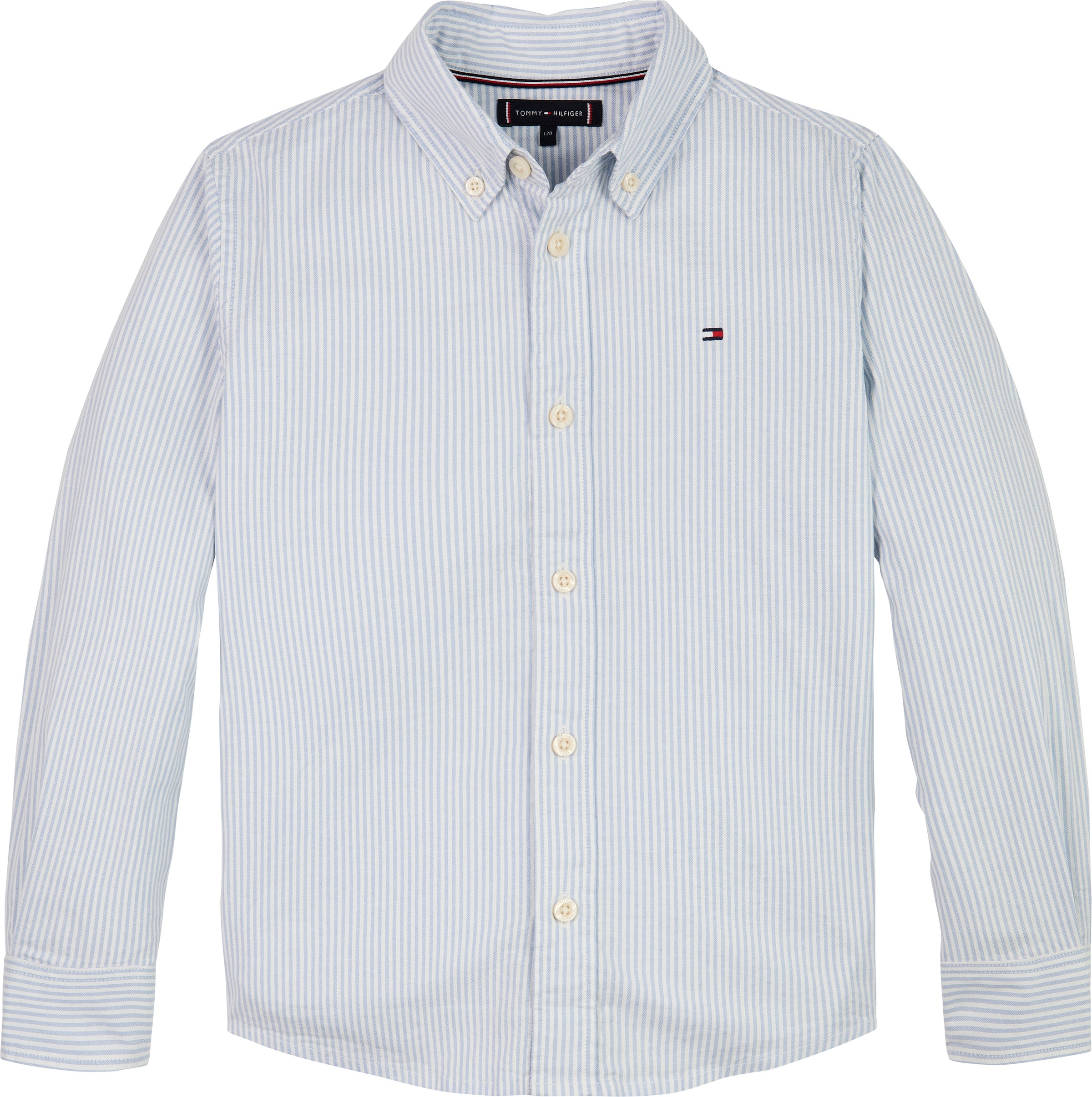 Tommy Hilfiger Langarmhemd »FLEX ITHACA SHIRT LS«, mit Streifenmuster, Logostickerei