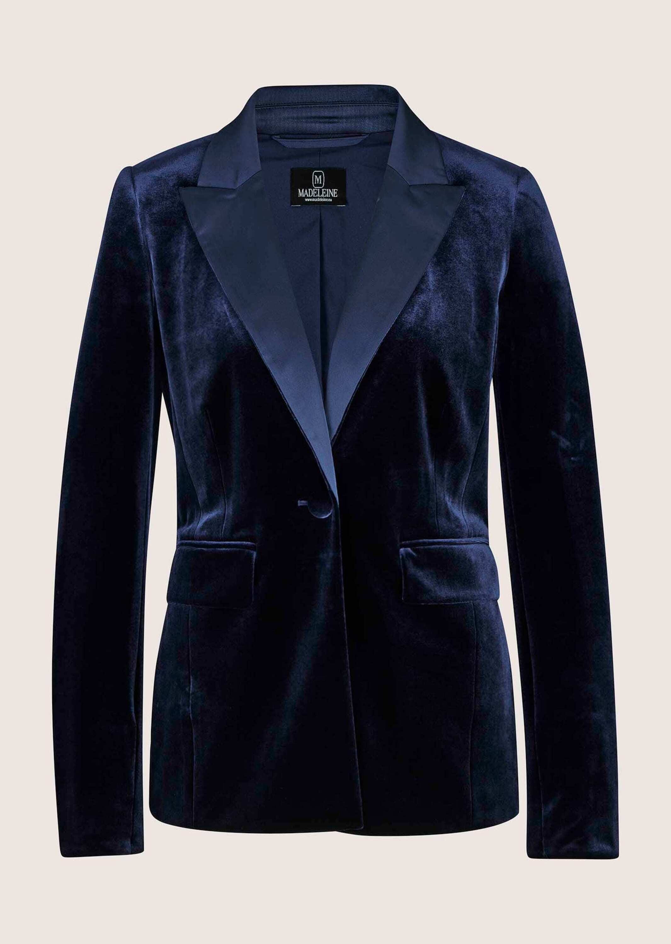 MADELEINE Longblazer »Samtjacke Samtblazer mit Reverskragen« Samtblazer mit Satin-Reverskragen