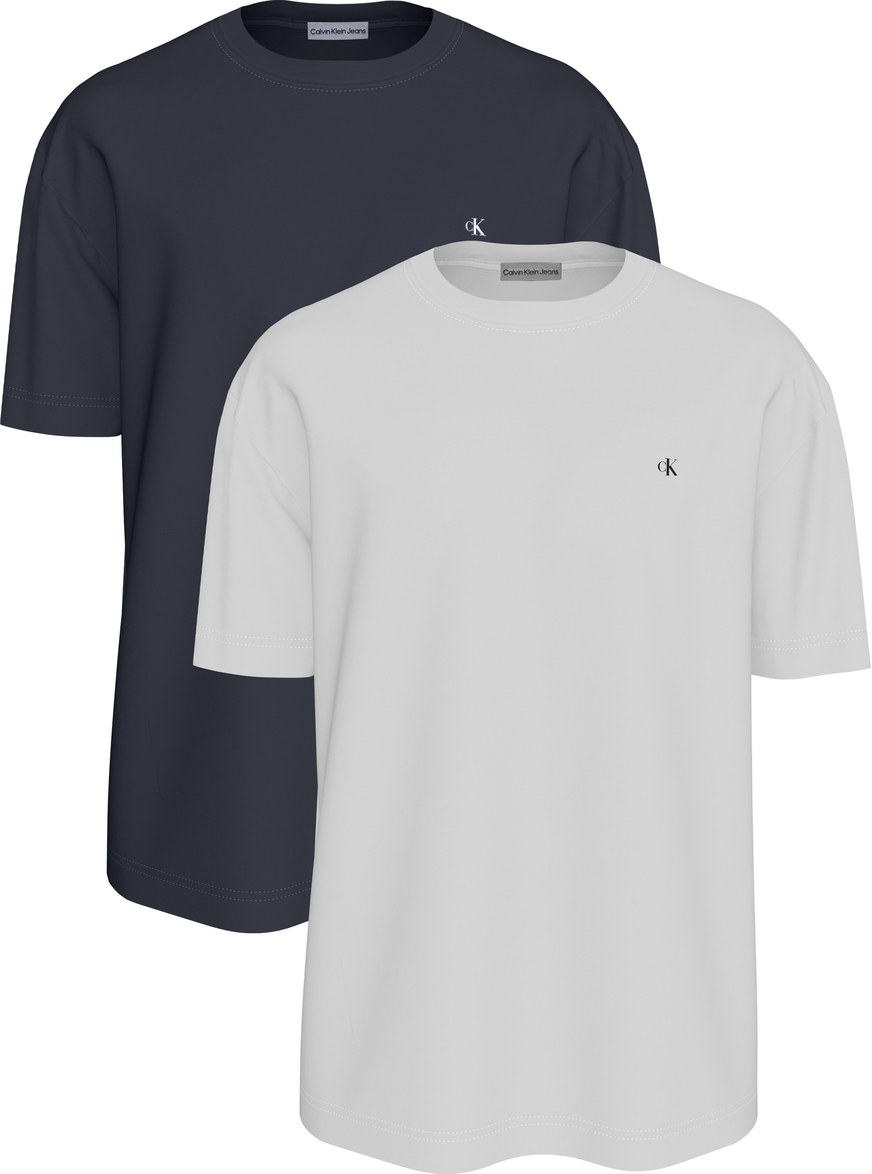 Calvin Klein Jeans T-Shirt "SS CLASSIC MONOGRAM TEE 2PK", 2 Stk. Mit Rundha günstig online kaufen