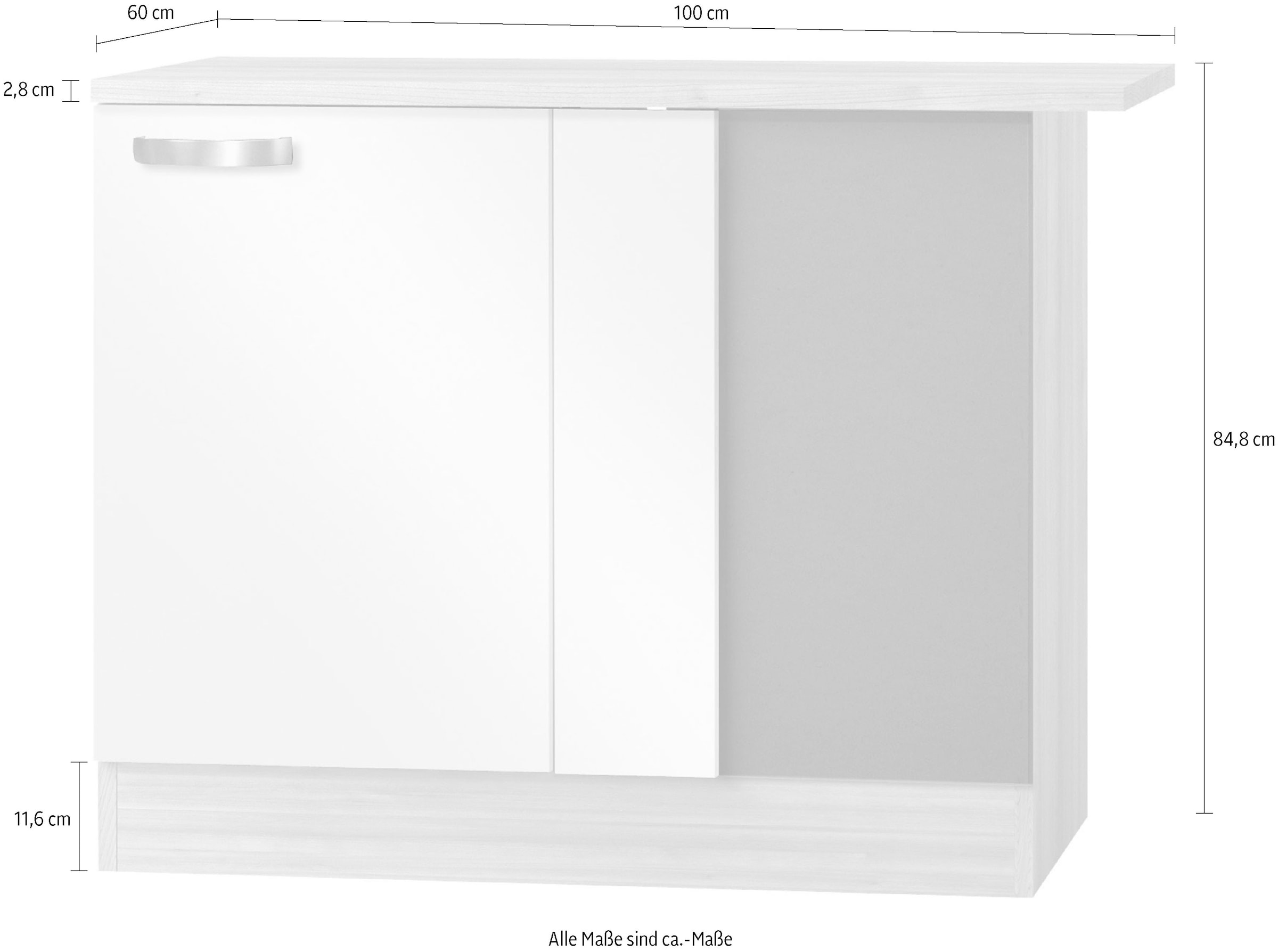 OPTIFIT Eckunterschrank »Faro«, mit Metallgriff, Breite 100 cm