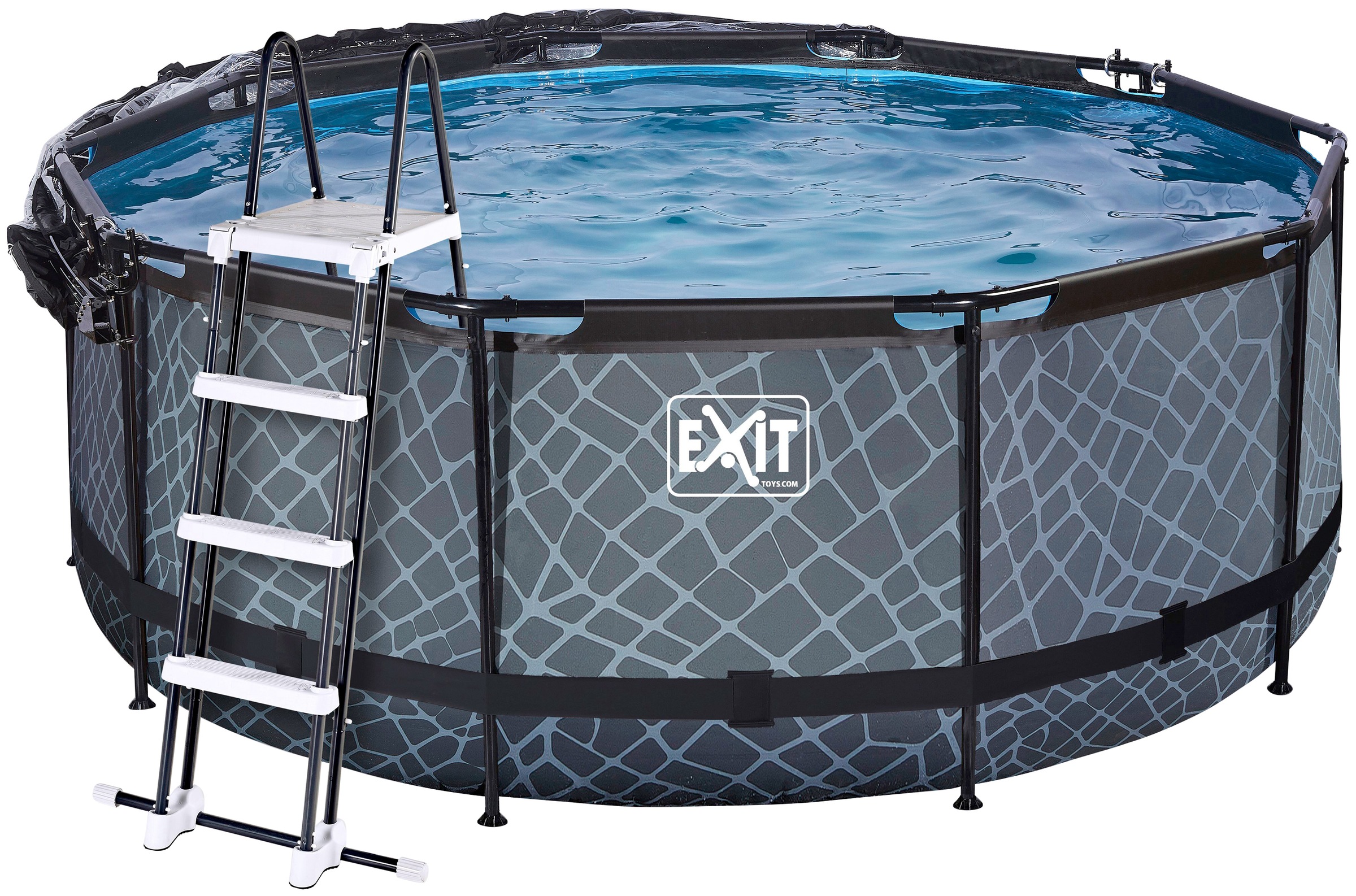 Thumbnail - EXIT Framepool "inkl. multifunktionaler Abdeckung" ØxH: 360x122 cm, mit Sandfilteranlage & Sicherheitsleiter