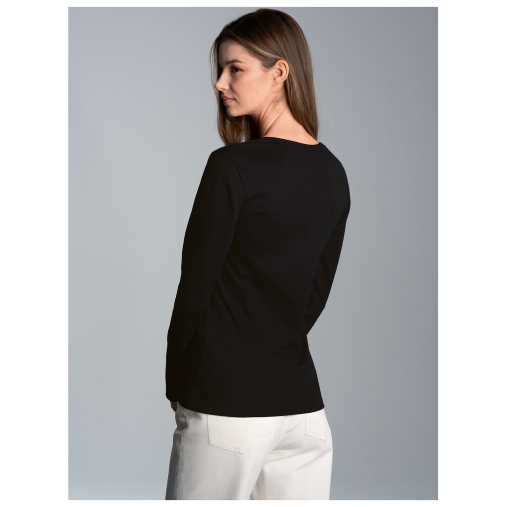 Trigema Longsleeve »TRIGEMA Langarmshirt mit Kristallsteinen«, (1 tlg.)