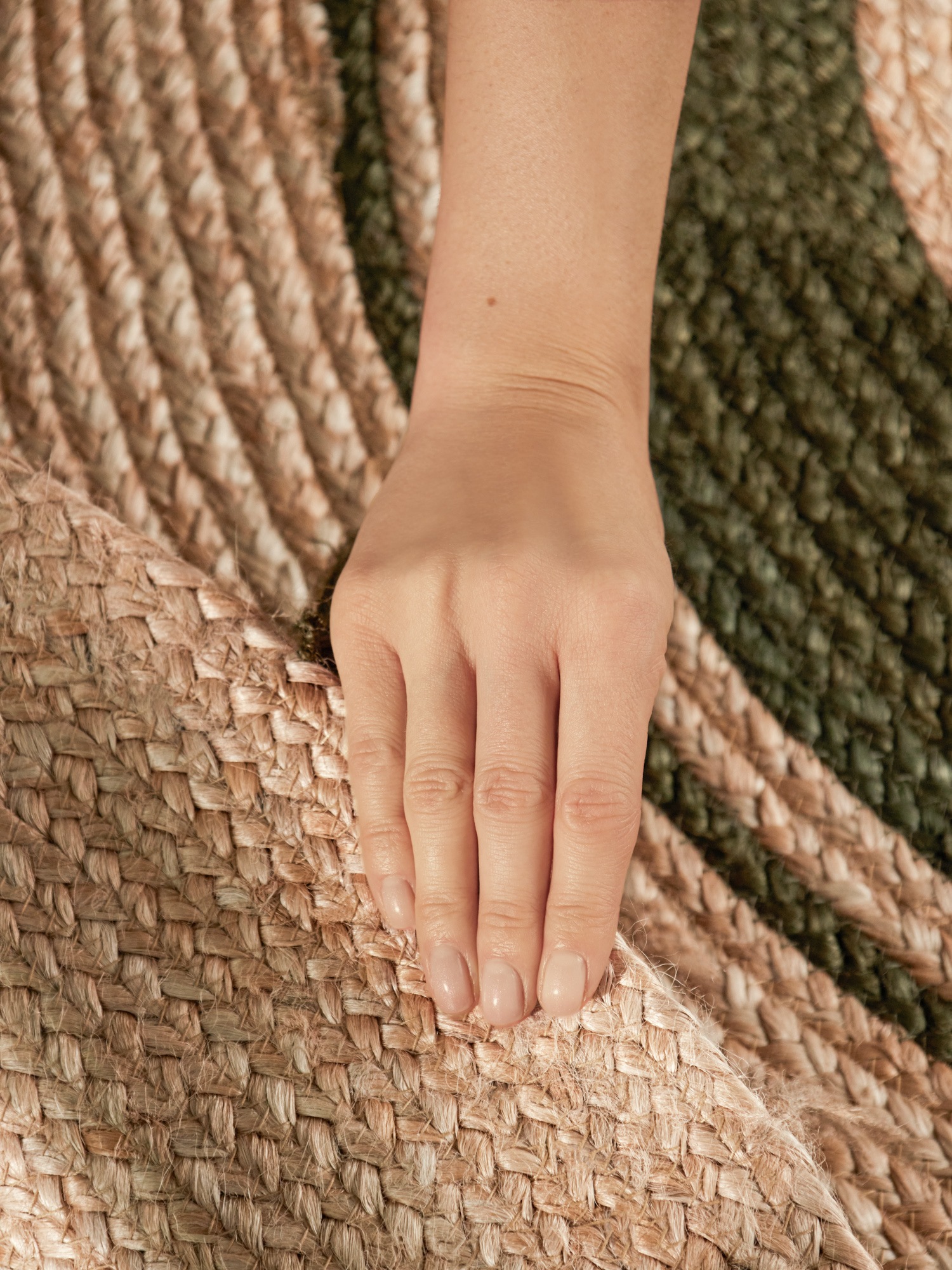 HANSE Home Teppich »Basil« rund 7 mm Höhe Jute, Handgemacht, Rund, Fransen, Wohnzimmerteppich, Naturteppich