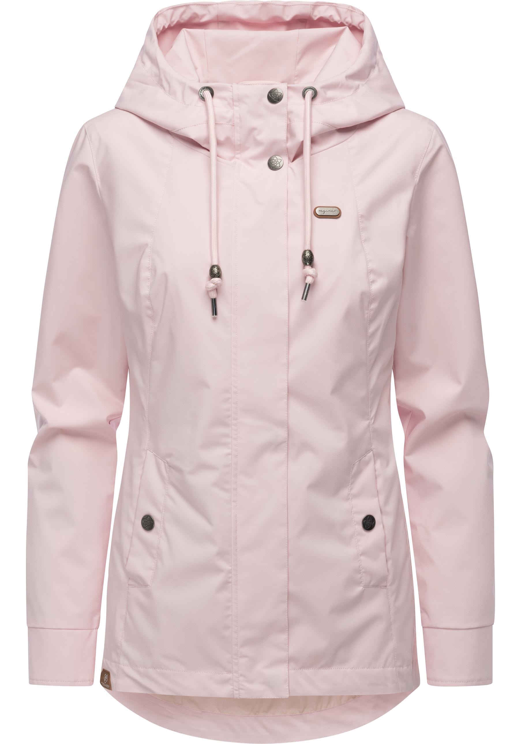 Outdoorjacke RAGWEAR "Alvena Summer YOUMODO", Damen, Gr. L (40), hellpink, Obermaterial: 100% Polyester; Innenfutter: 100% Polyester, figurumspielend hüftbedeckend, hoch geschlossener Ausschnitt, abgesteppte Kante, Jacken Outdoorjacke, Wasserdichte und at