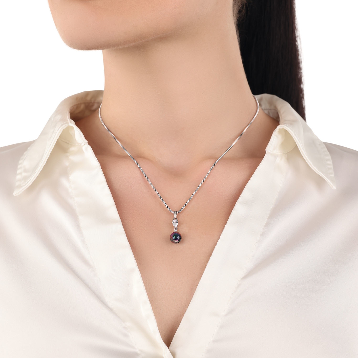 Amor Kette mit Anhänger »2039270«, mit Zirkonia (synth.) - mit Muschelkernperle