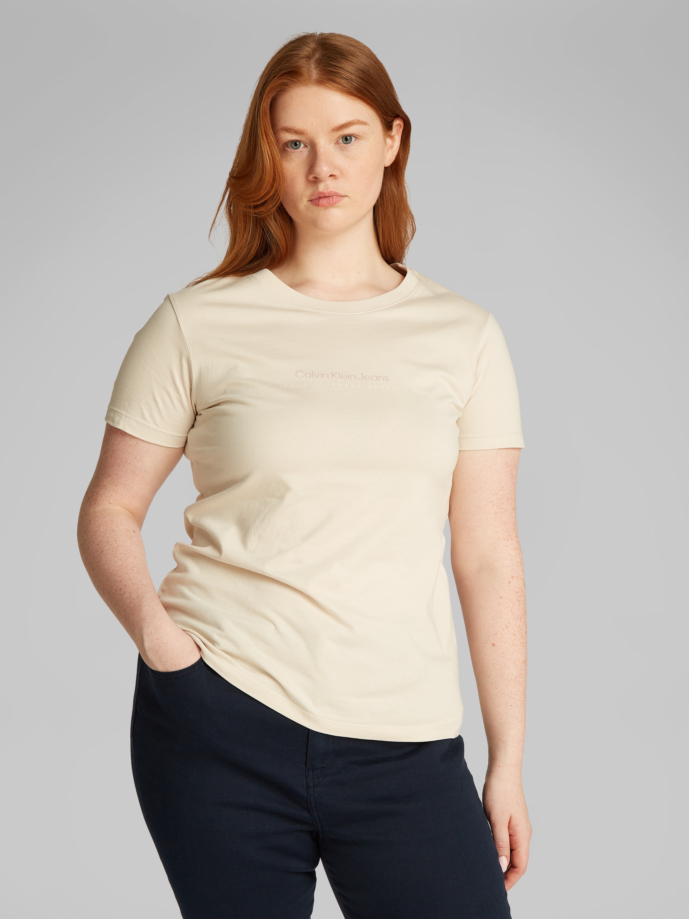 Calvin Klein Jeans Plus T-Shirt "PLUS INSTIT GRAPHIC SLIM TEE", in großen G günstig online kaufen