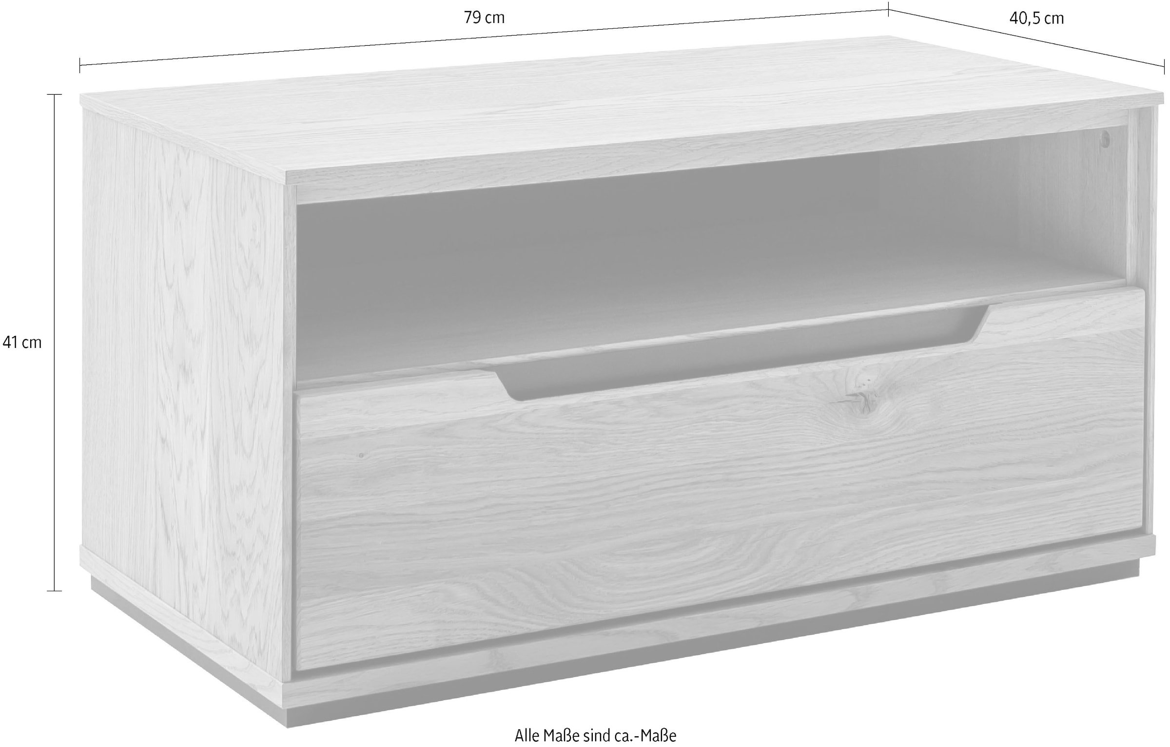 MCA living Sitzbank »Araya Garderobenbank,Flurbank,Aufbewahrungsbank,Bank,Breite 79 cm« Set, 1 Stück, 1 Stk. tlg. FSC-Mix, Schubkasten gedämpft, Made in Europe