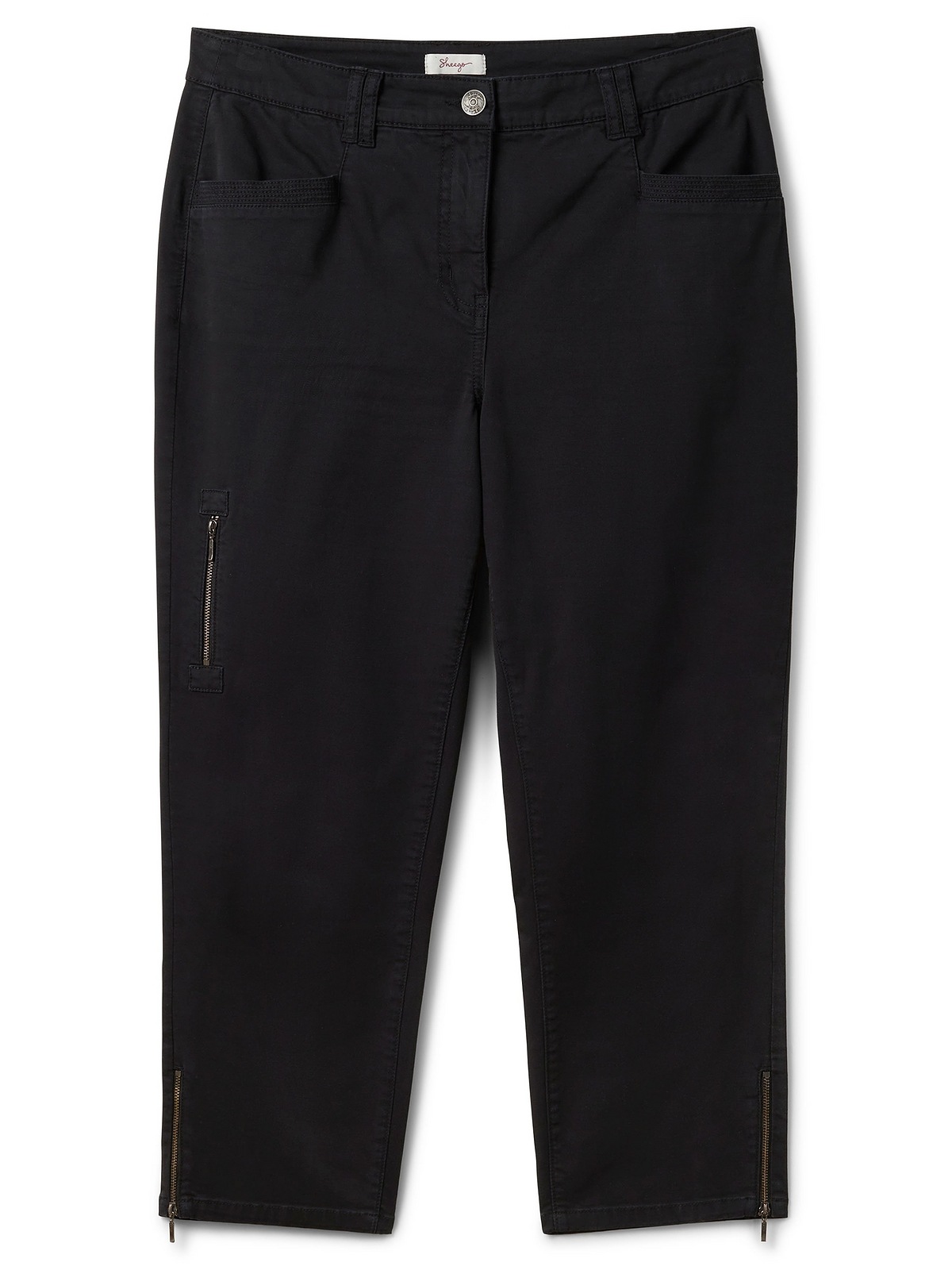 Sheego Stretch-Hose »Große Größen«, aus Baumwoll-Twill mit Zipper-Details  für bestellen | BAUR
