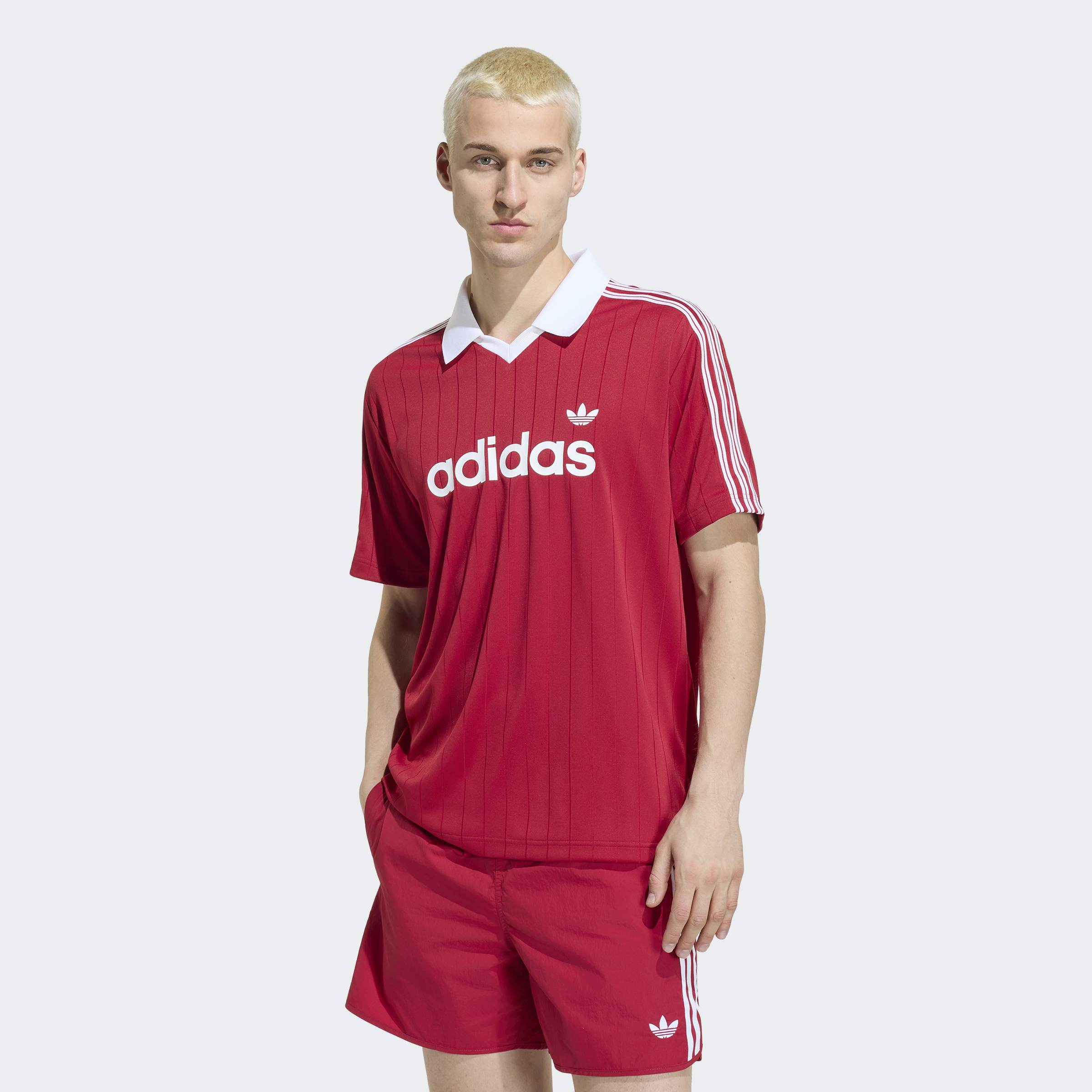 adidas Originals Poloshirt "PINSTR JSY" sportlicher Stil, ohne Verschluss, aus Polyester, Kurzarm