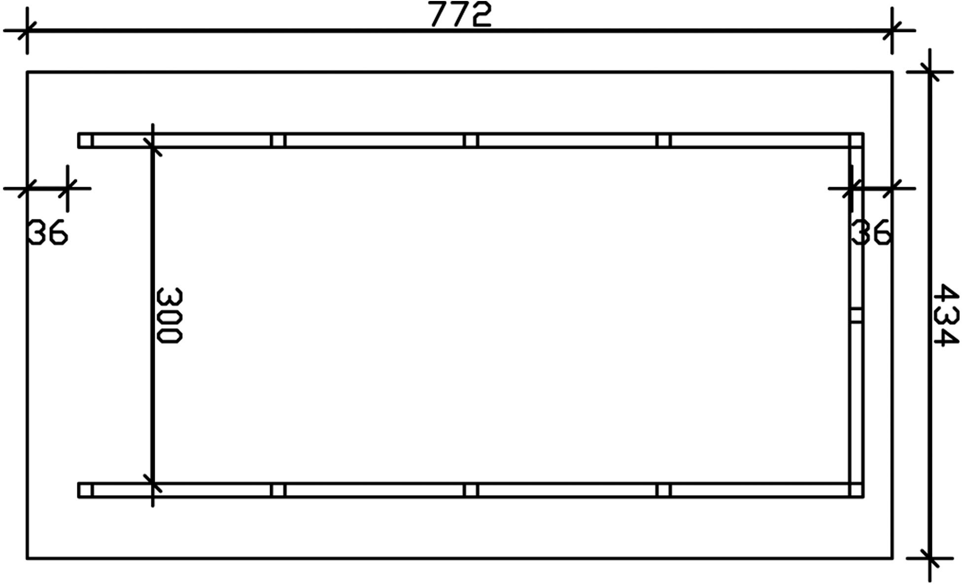 Skanholz Einzelcarport »Schwarzwald«, KVH-Fichte, 300 cm, Natur, mit Dachschalung
