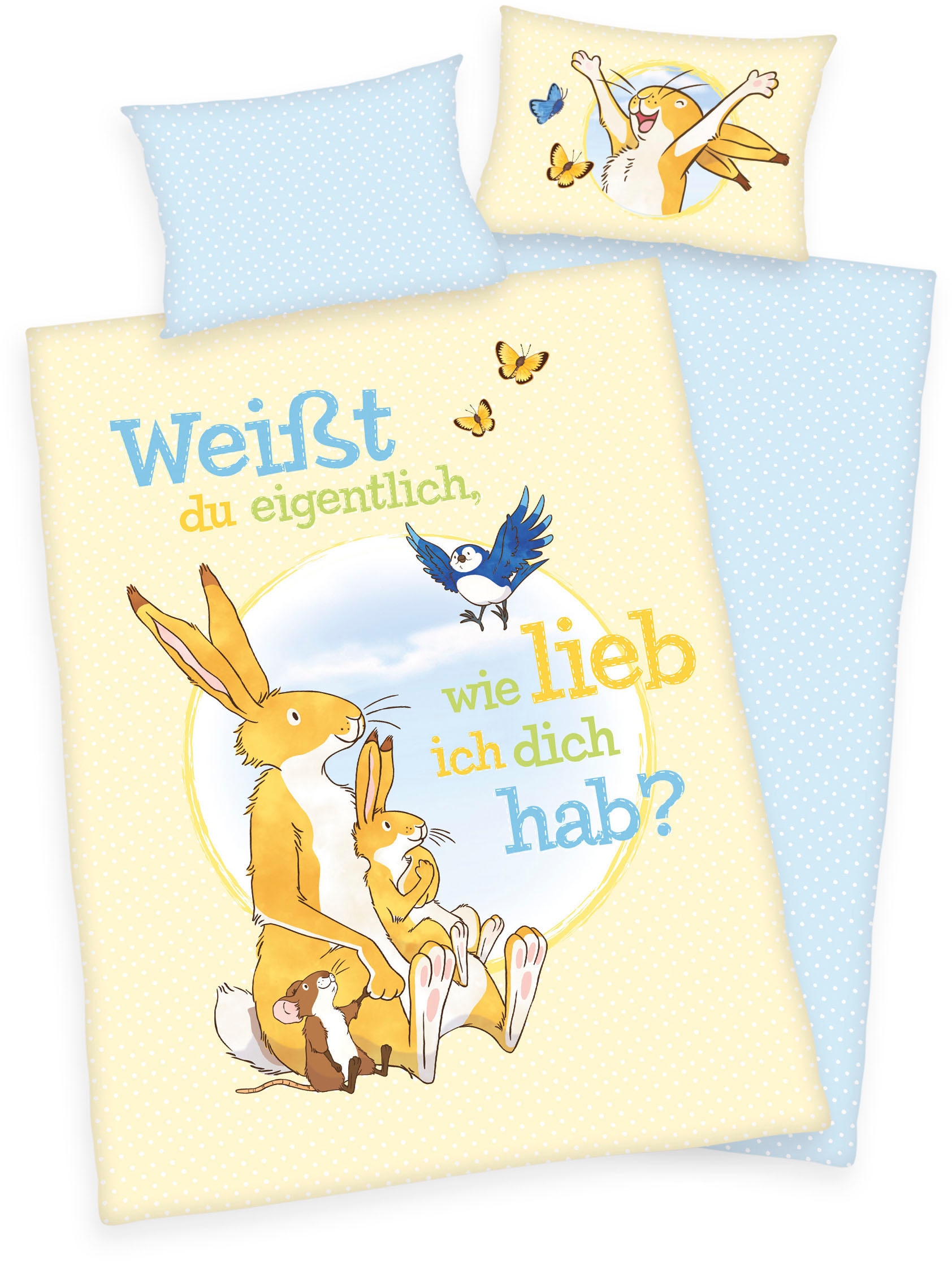 nicht definiert Babybettwäsche »Weißt du eigentlich, wie lieb ich dich hab?«, mit tollem "Weißt du eigentlich, wie lieb ich dich hab"-Motiv