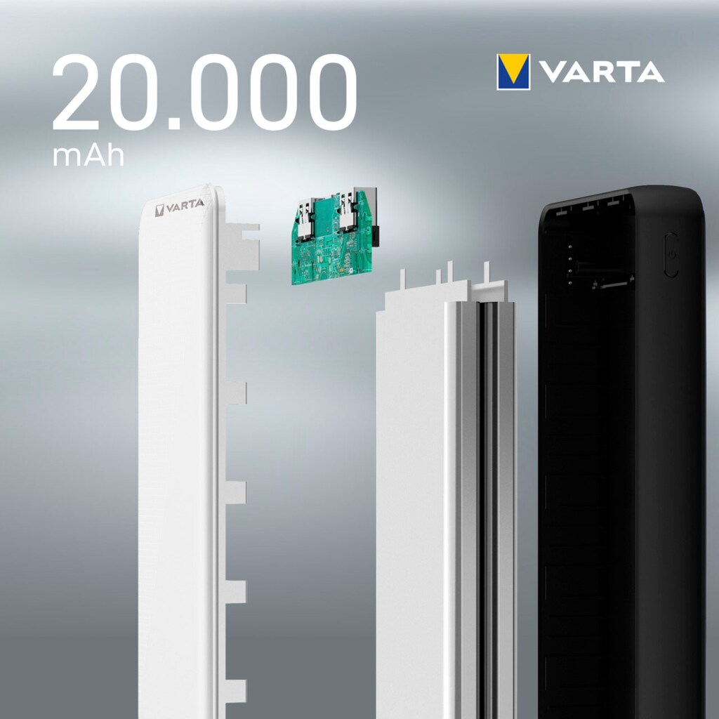 VARTA Powerbank »Power Bank Energy 20000 + Ladekabel 20000mAh Powerbank mit USB Type C«, 20000 mAh, 3,7 V