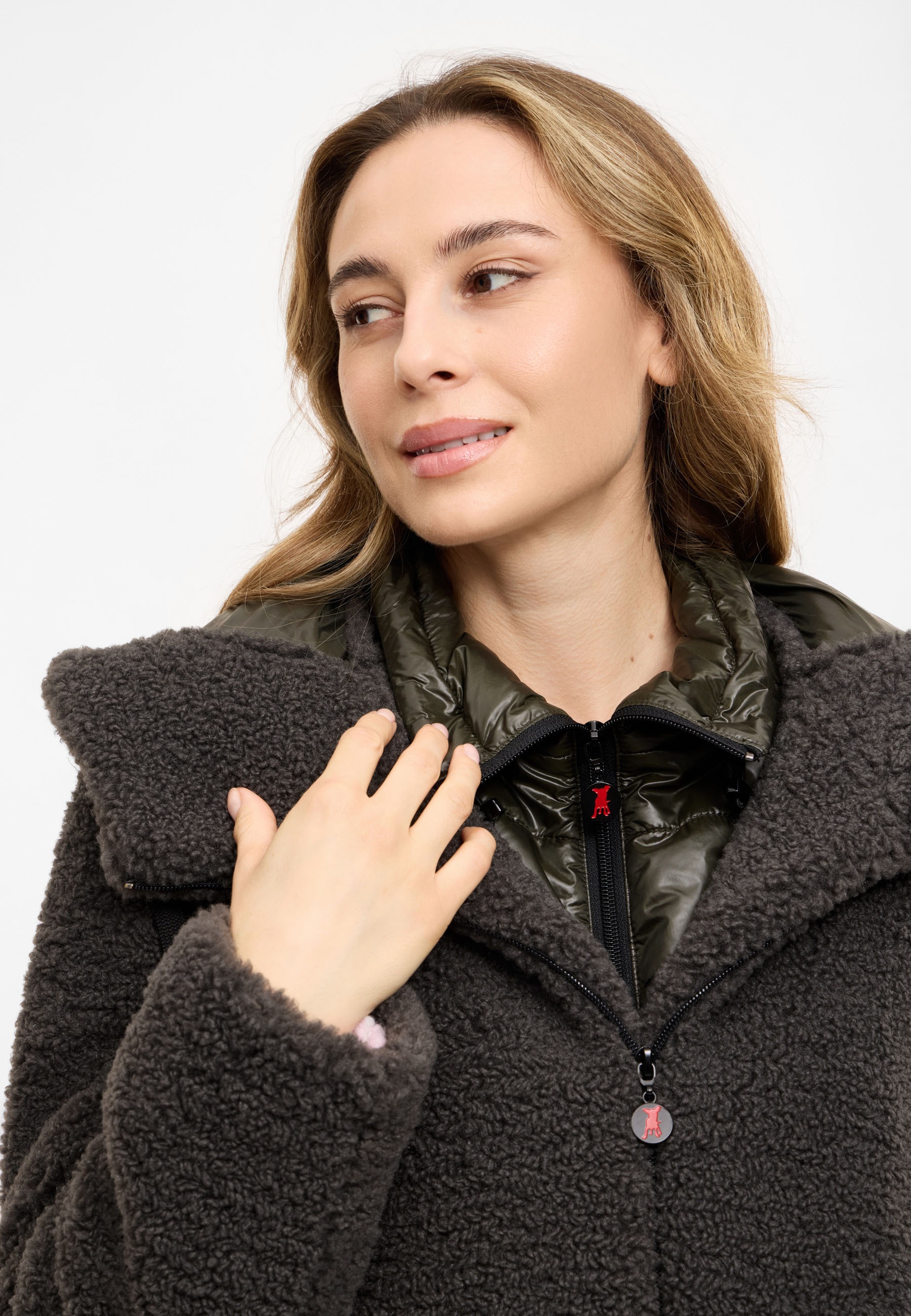 Frieda & Freddies Winterjacke »Frieda & Freddies Teddyjacke mit Double-Layer-Look«