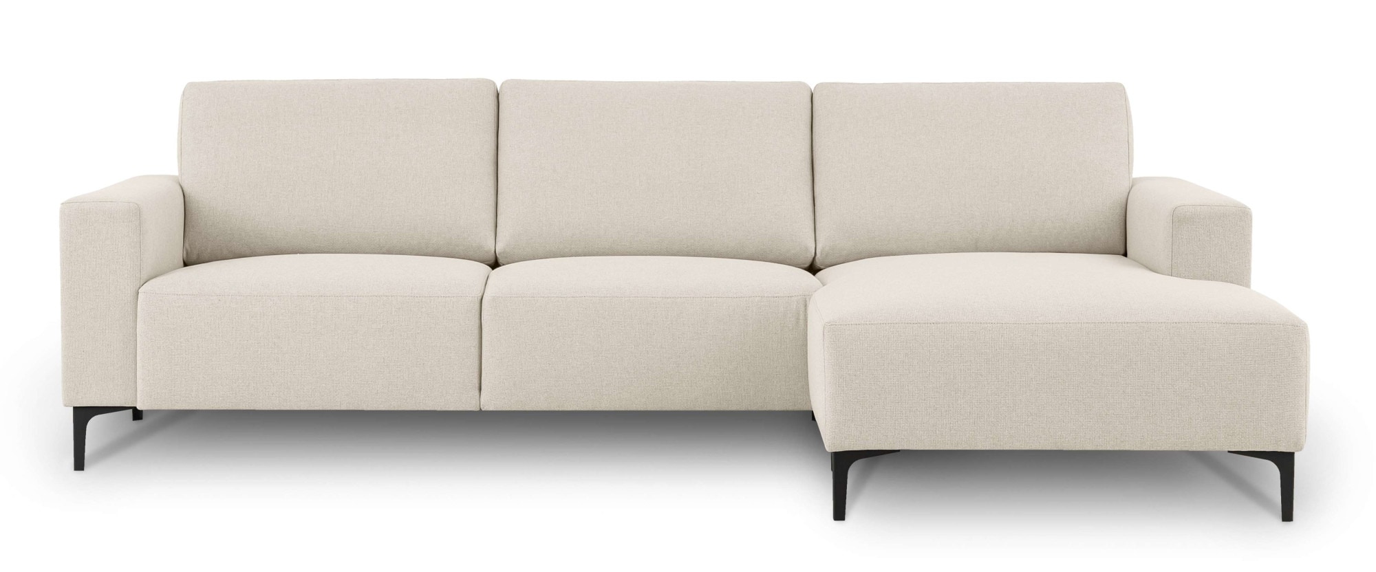 OTTO home Ecksofa »Tournon, L-Form, Breite 262 cm, Webstoff, Chenille« Designsofa im nordischen Stil, Wellenunterfederung, Metallfüße