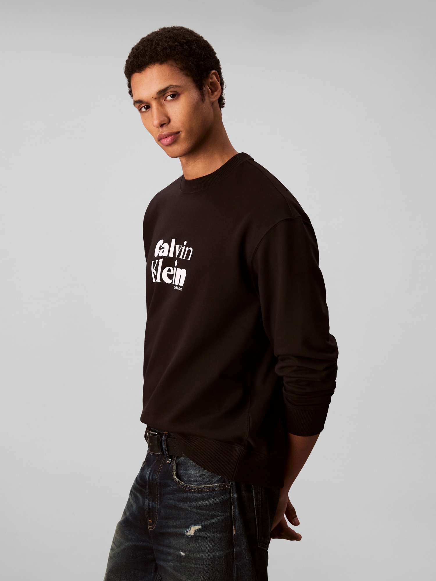 Calvin Klein Sweatshirt »LS EU 350TERRY CALVIN BOLD GRAPH«, Rundhalsausschnitt, regular fit