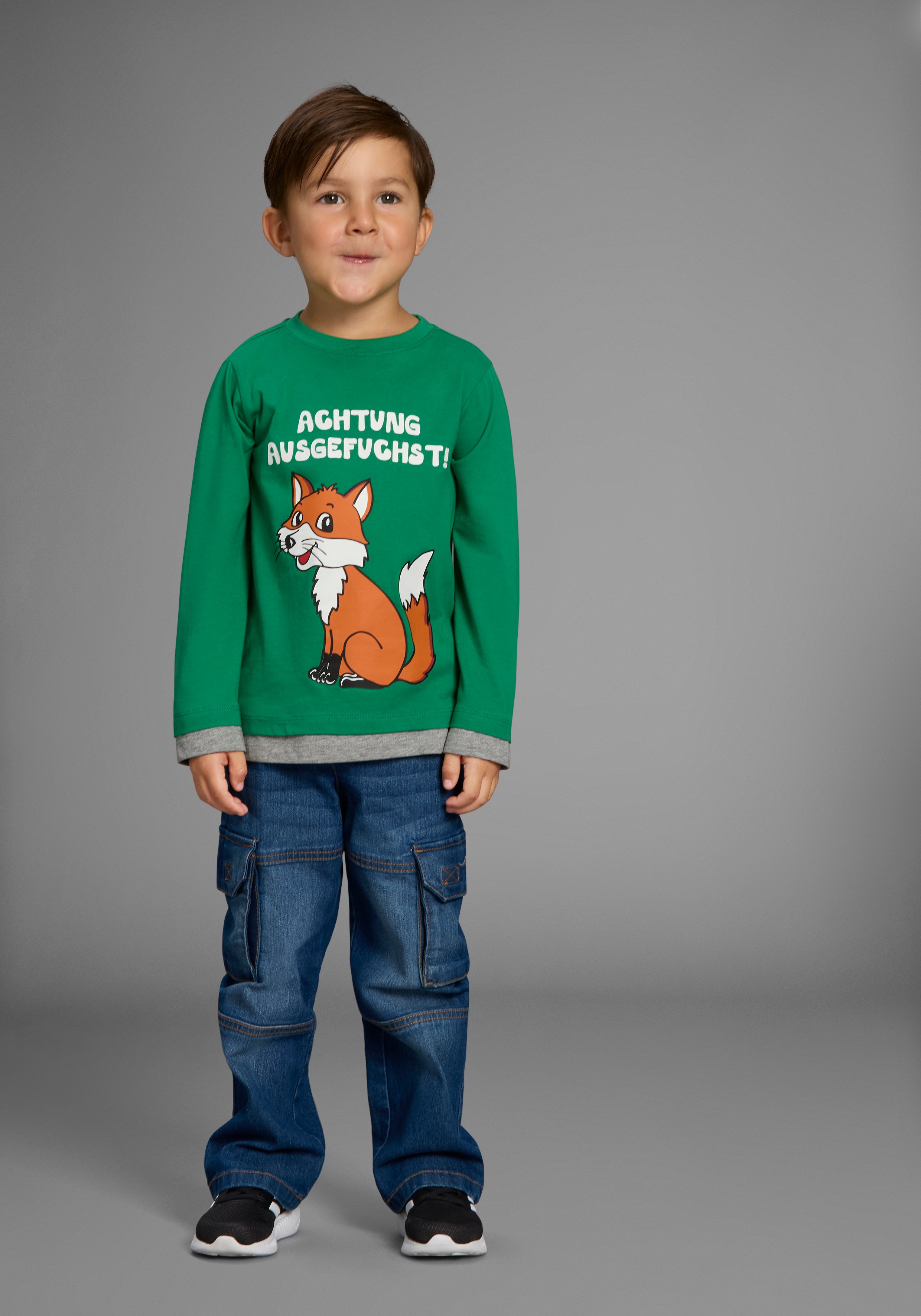 Thumbnail - KangaROOS Schlupfjeans "Cargo-Jeans für kleine Jungen" Stretchjeans mit coolen Cargotaschen