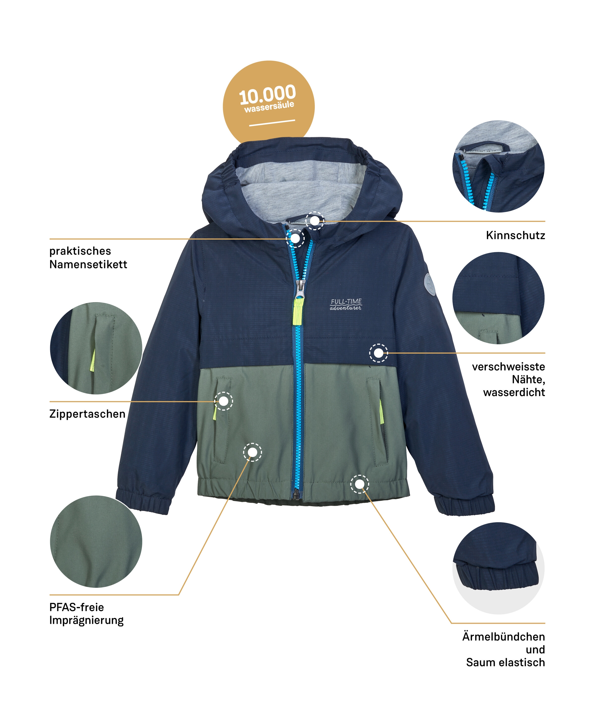 first instinct by killtec Funktionsjacke »FIOS 7 MNS JCKT«, Wasserdichte Kinderjacke mit Colourblock-Design und PFAS-frei