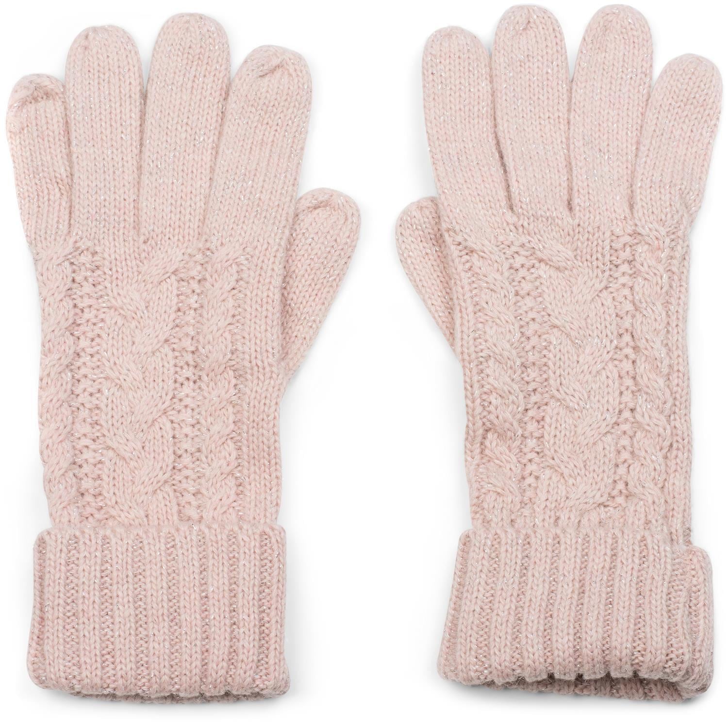 styleBREAKER Strickhandschuhe "Strick Handschuhe mit Zopfmuster und Metallic Faden" 1 Stk.