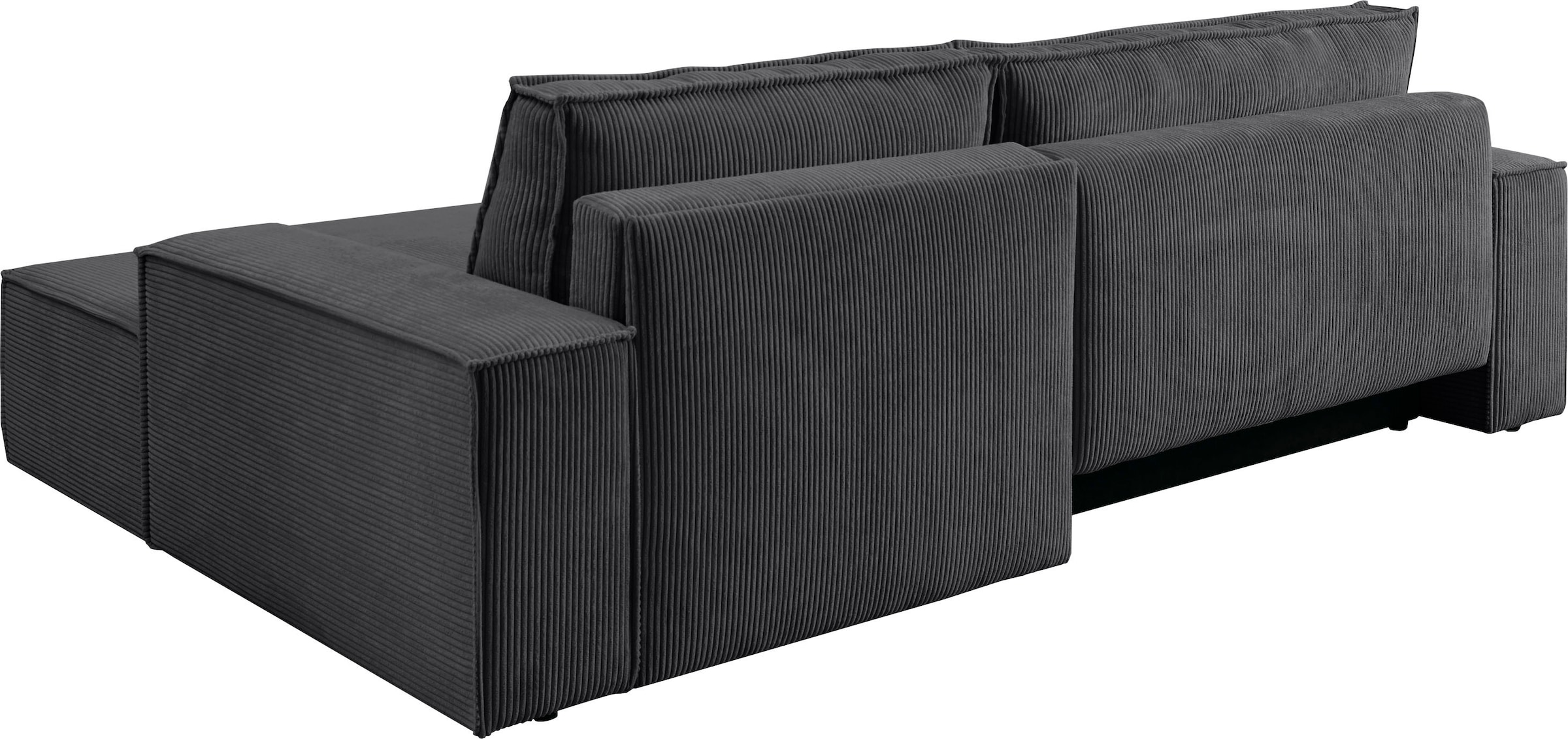 OTTO home Ecksofa »SHERWOOD L-Form, 267 cm - OTTO. Verlässliche Qualität.« Schlaffunktion mit Bettkasten (210x136 cm), Cord, Vintage, Samtvelours