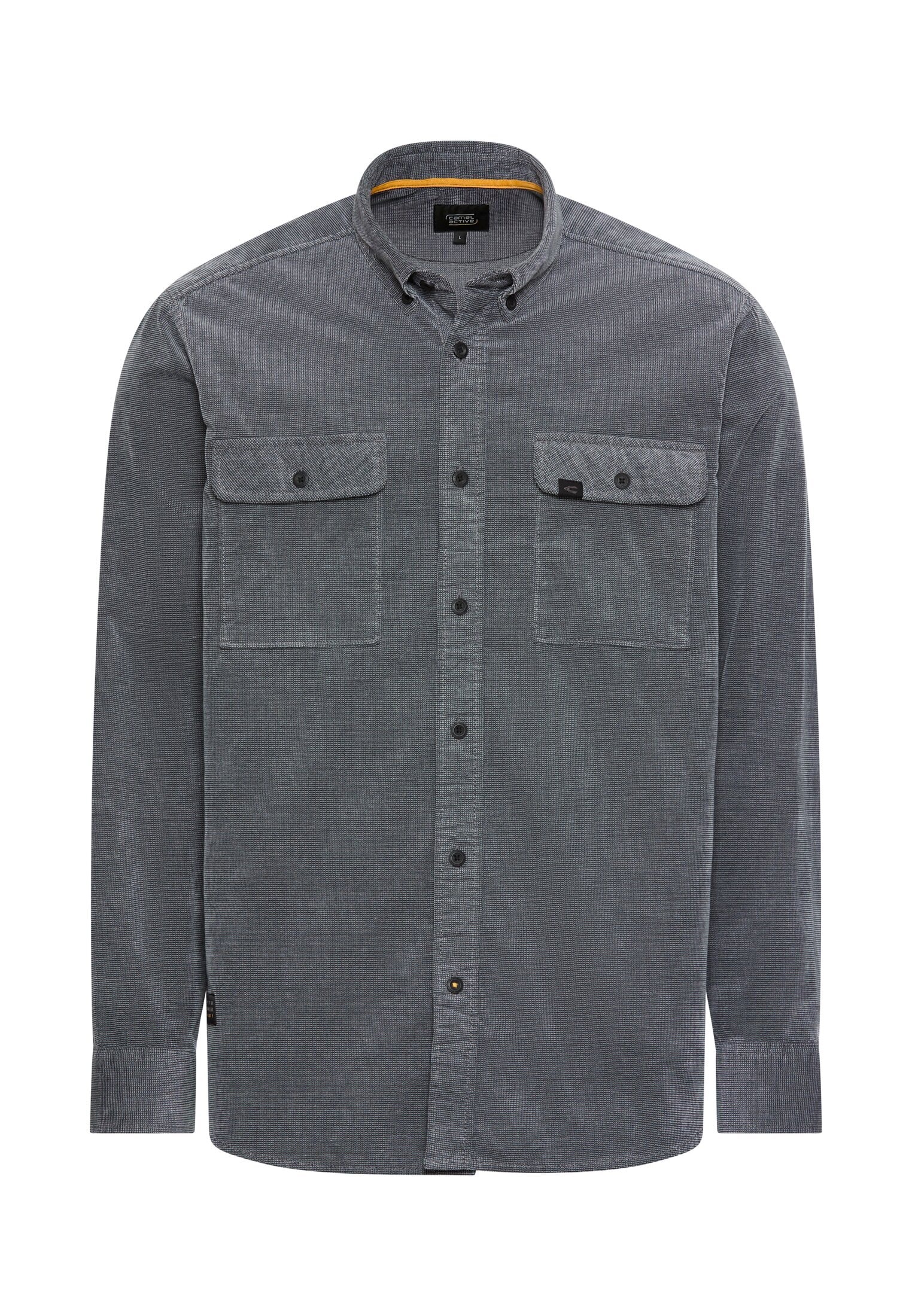 camel active Langarmhemd Cordhemd mit Button-Down-Kragen und Knopfleiste
