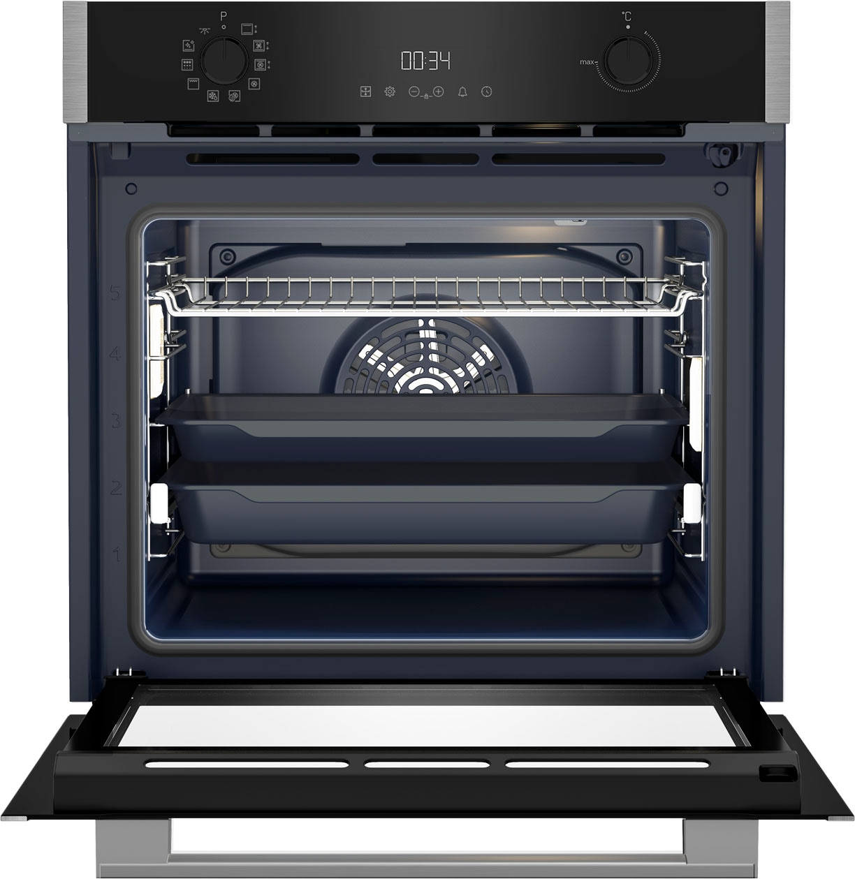 Grundig Pyrolyse Backofen  »GEBM19300BMPF«, mit 2-fach-Teleskopauszug, Pyrolyse-Selbstreinigung