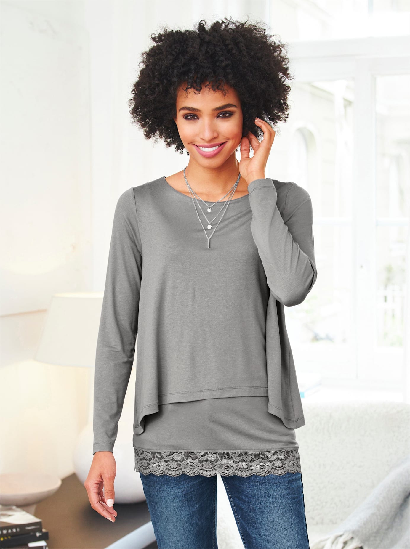 heine 2-in-1-Langarmshirt "Shirt 2 in 1", 1 Stk. günstig online kaufen