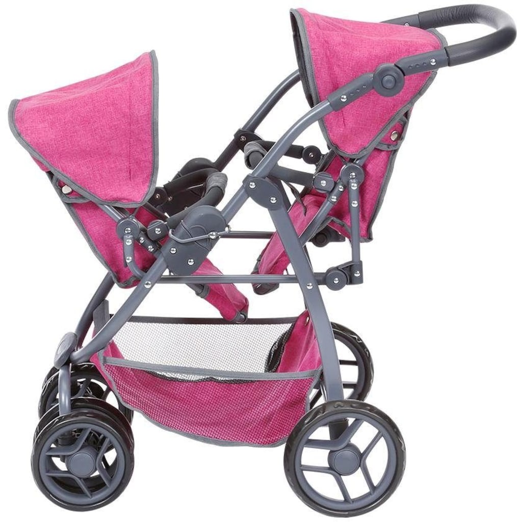 Knorrtoys® Puppen-Zwillingsbuggy »Milo - Berry«